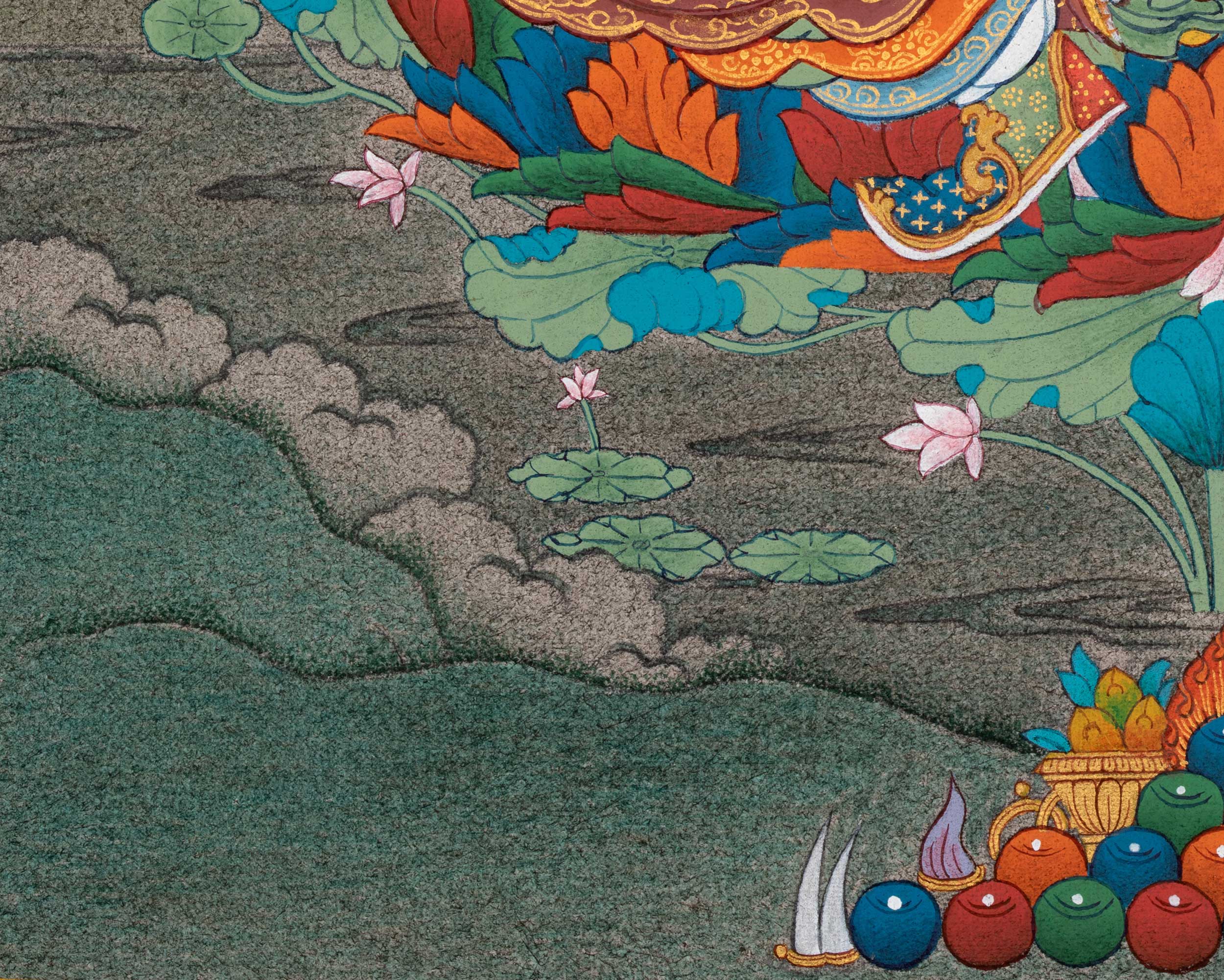 Guru Rinpoche Thangka: 24K Gold Painting