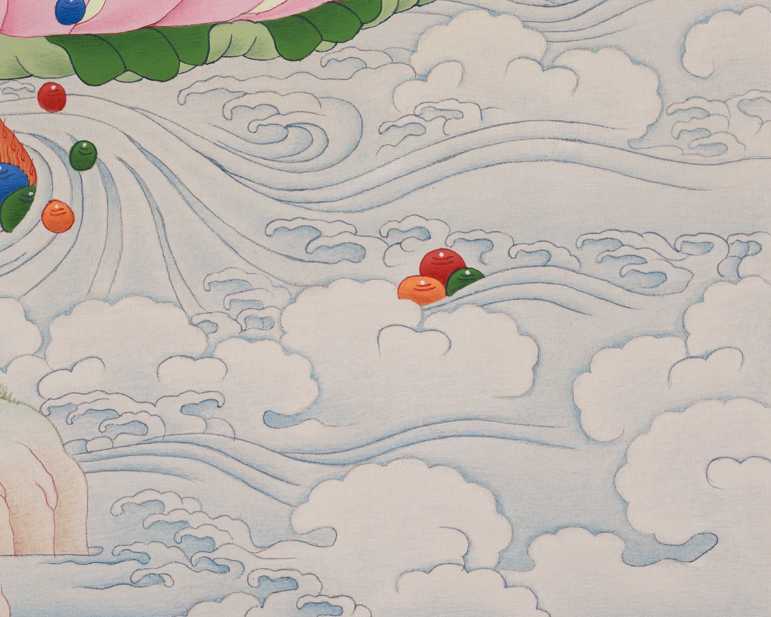 Hand-painted Dzambhala Thangka | Spiritual Wealth