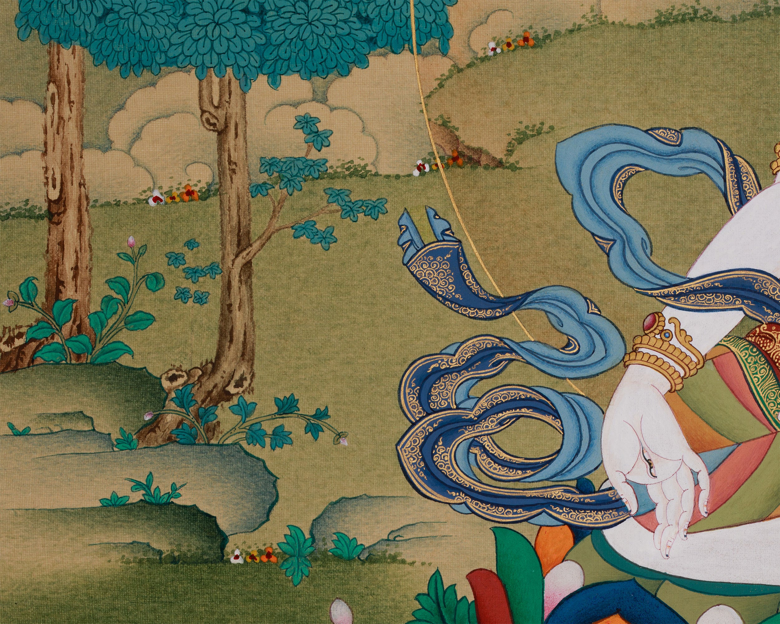Seven Eyes Goddess, White Tara Thangka | Karma Gardi's Masterpiece