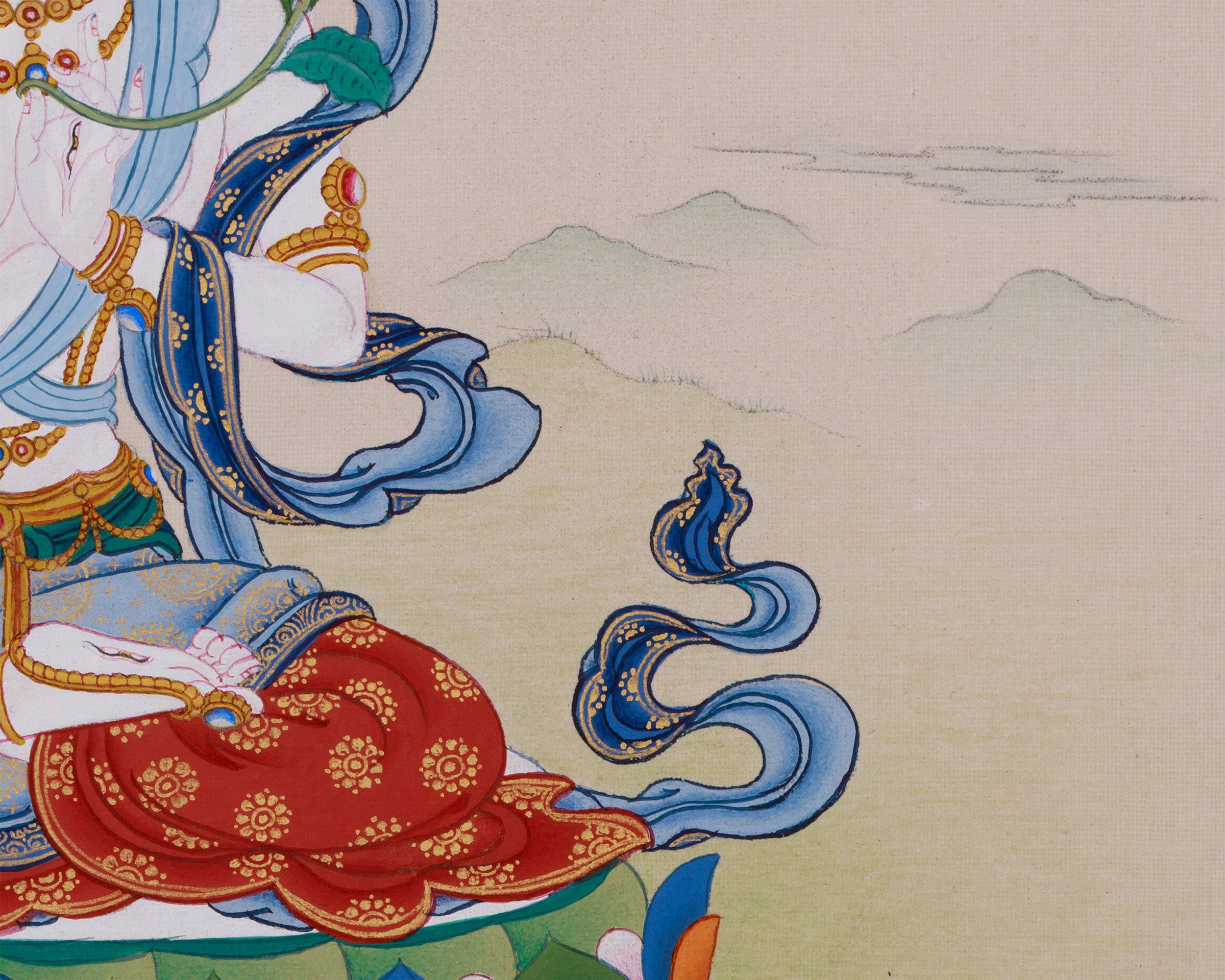 Thangka of White Tara, Goddess of Longevity | A Sacred Symbol of Peace and Health