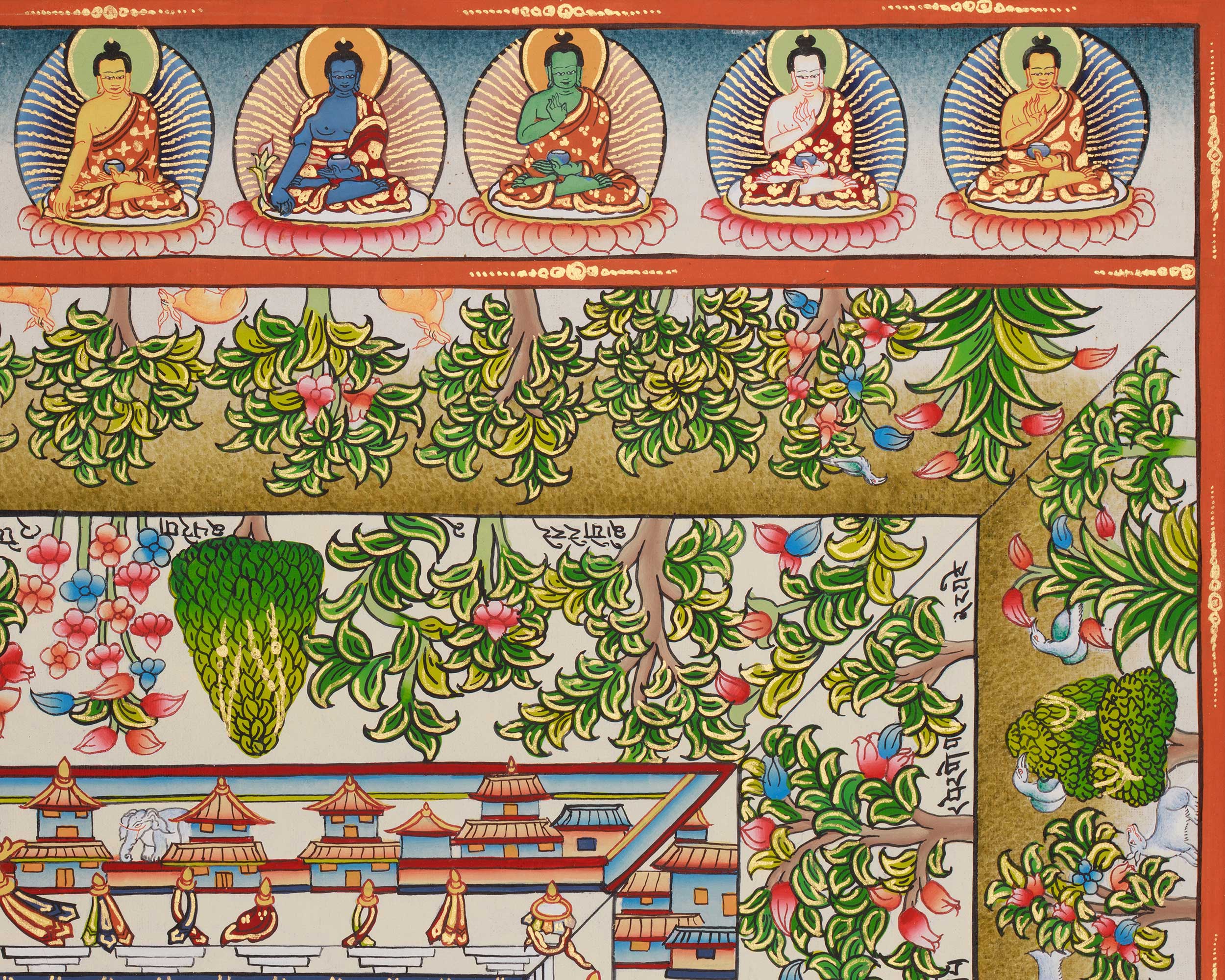 Medicine Buddha Mandala Thangka | Divine Buddhist Art of Healing Wisdom