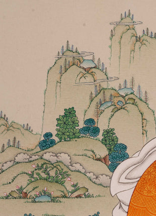 Marpha with Milarepa and Gampopa Thangka Print | Digital Canvas Print Of Tibetan Masters Thangka