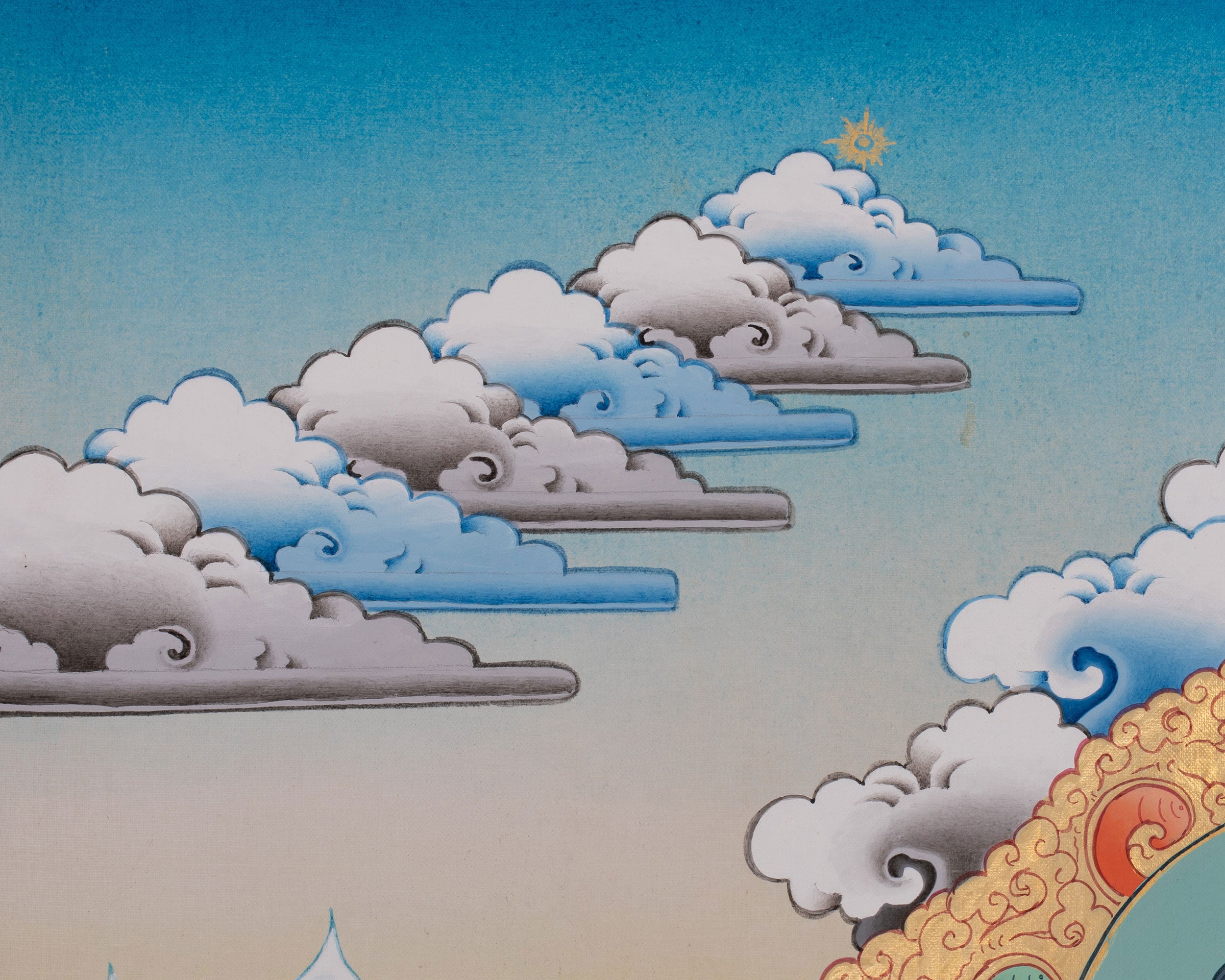 Traditional Thangka of White Dzambhala | Sacred Tibetan Wealth Deity Art