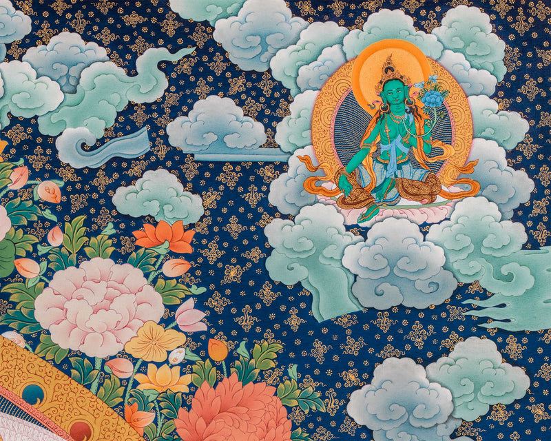 Thousand-Armed Chenresig Thangka Print | Bodhisattva of Compassion | Artwork Of Avalokiteshvara