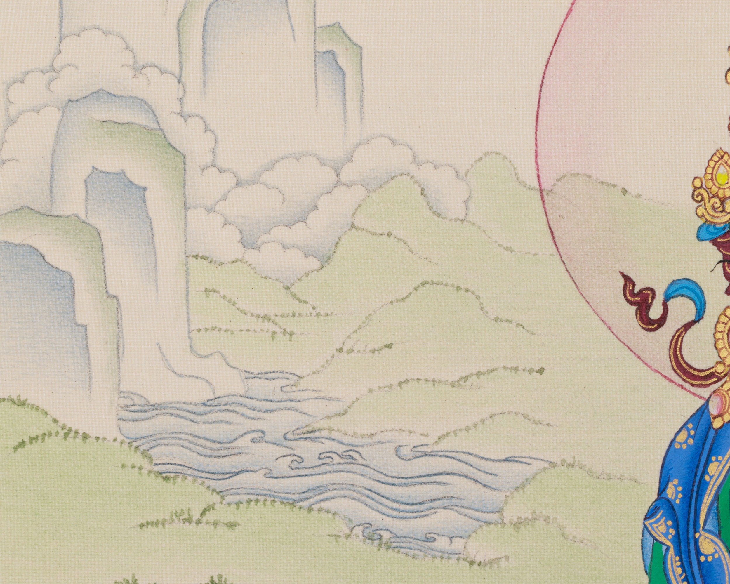 Original Handmade Green Tara Painting | Goddess of Compassion and Swift Blessings