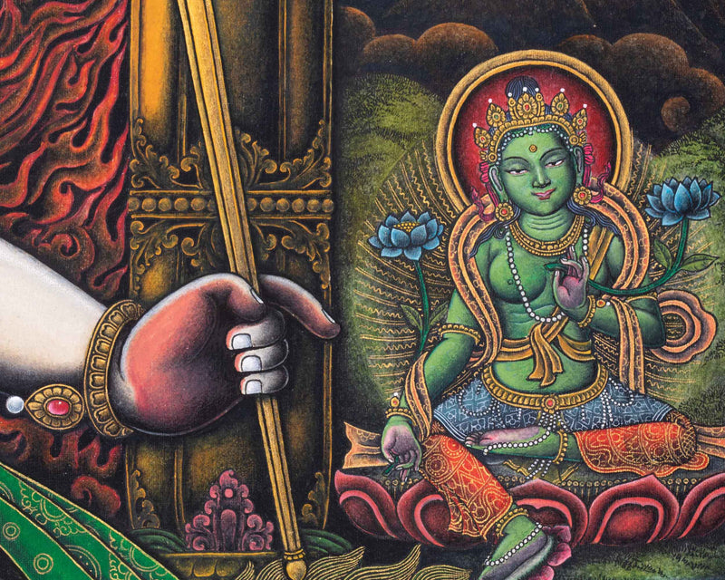 White Mahakala Thangka Print | Tibetan Spiritual Art