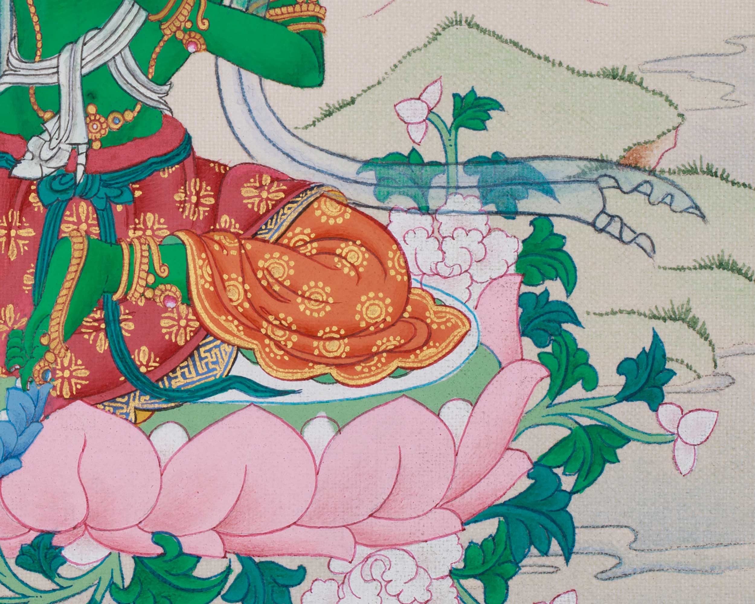 Original Goddess Shyama Tara Thangka | Green Tara, Mother of Liberation