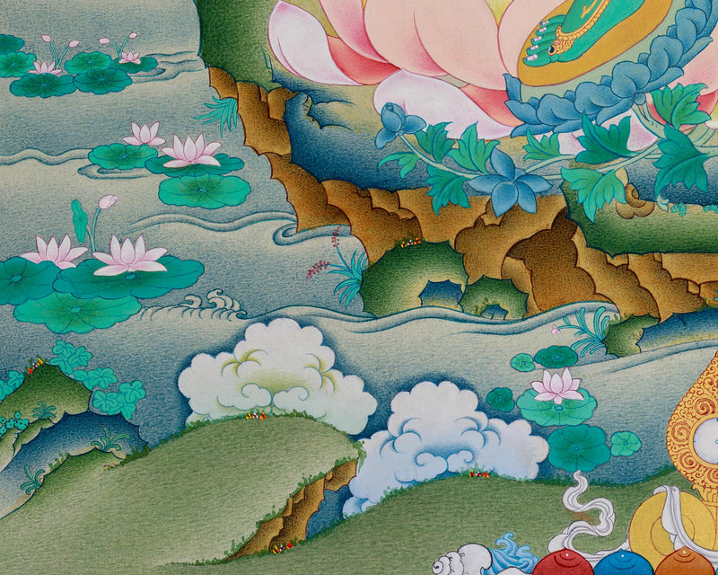 Serene Karma Gadri Thangka of Green Tara