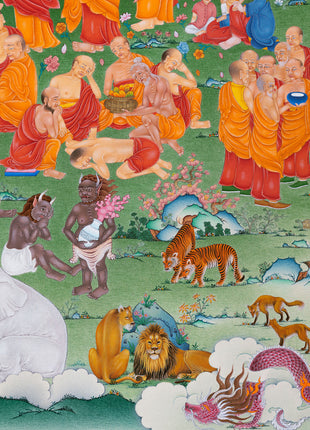 Maha Parinirvana Giclee Canvas Print | The Moment of Liberation