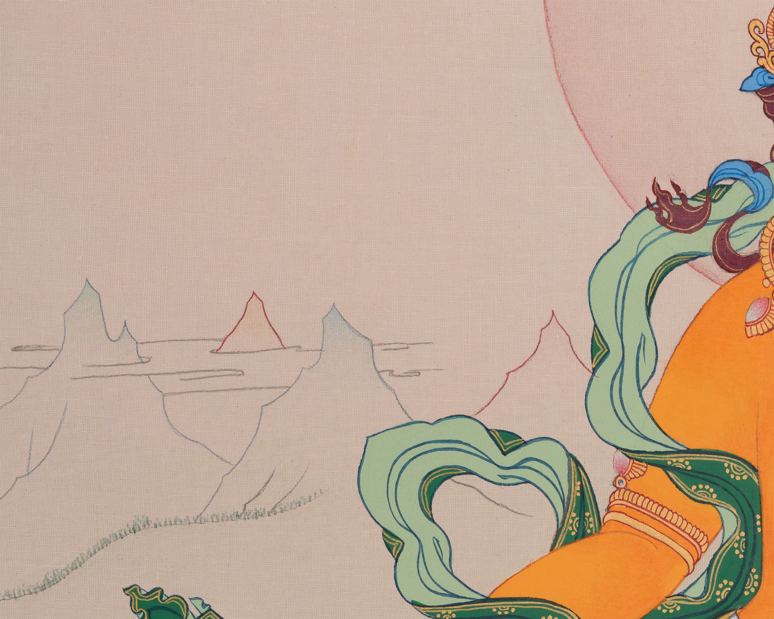 God of Abundance, Dzambhala Thangka | Tibetan Buddhist Wealth Deity