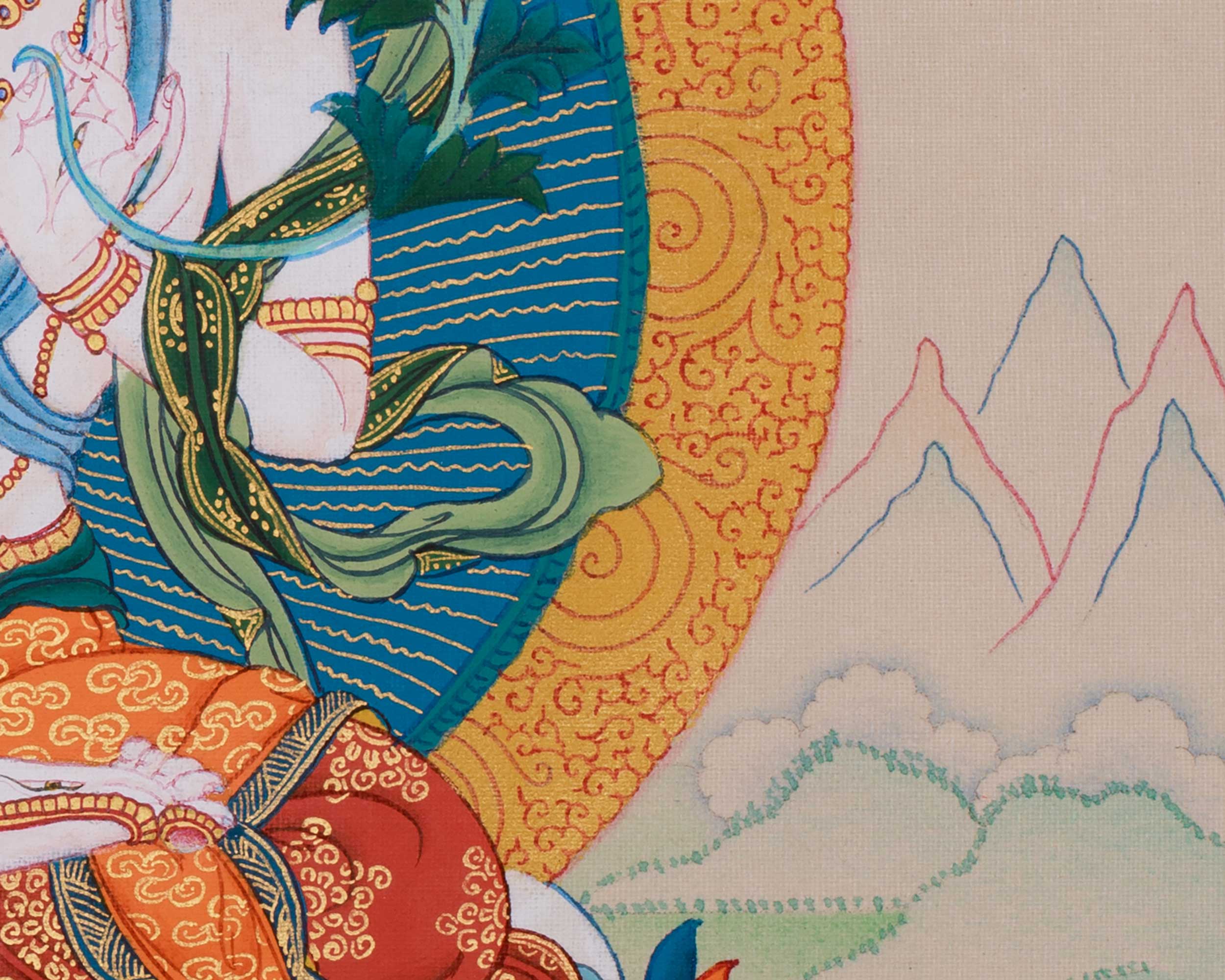 Thangka of Long Life Goddess White Tara | The Female Bodhisattva of Healing
