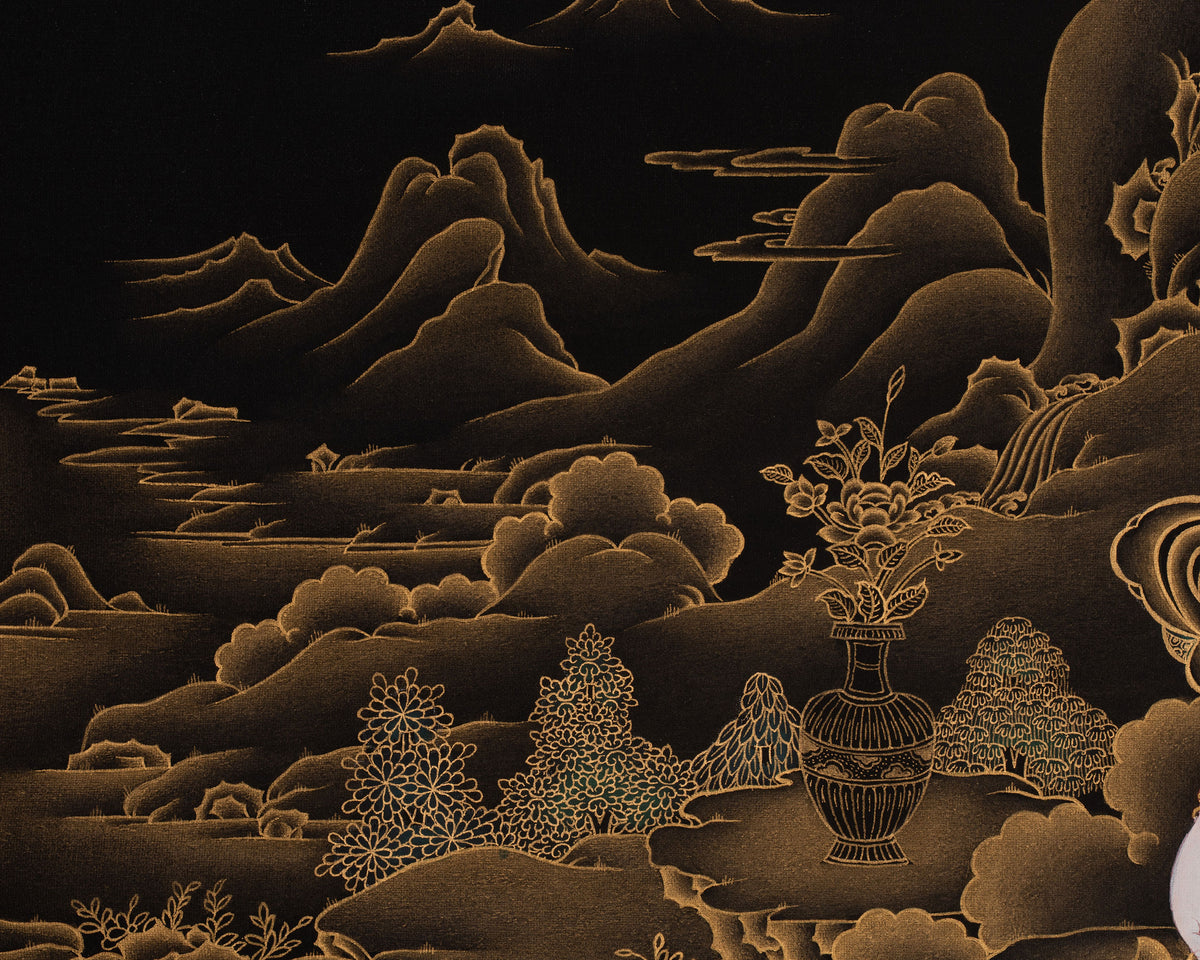 White Tara Peaceful Thangka | Buddhist Art of Compassion and Longevity