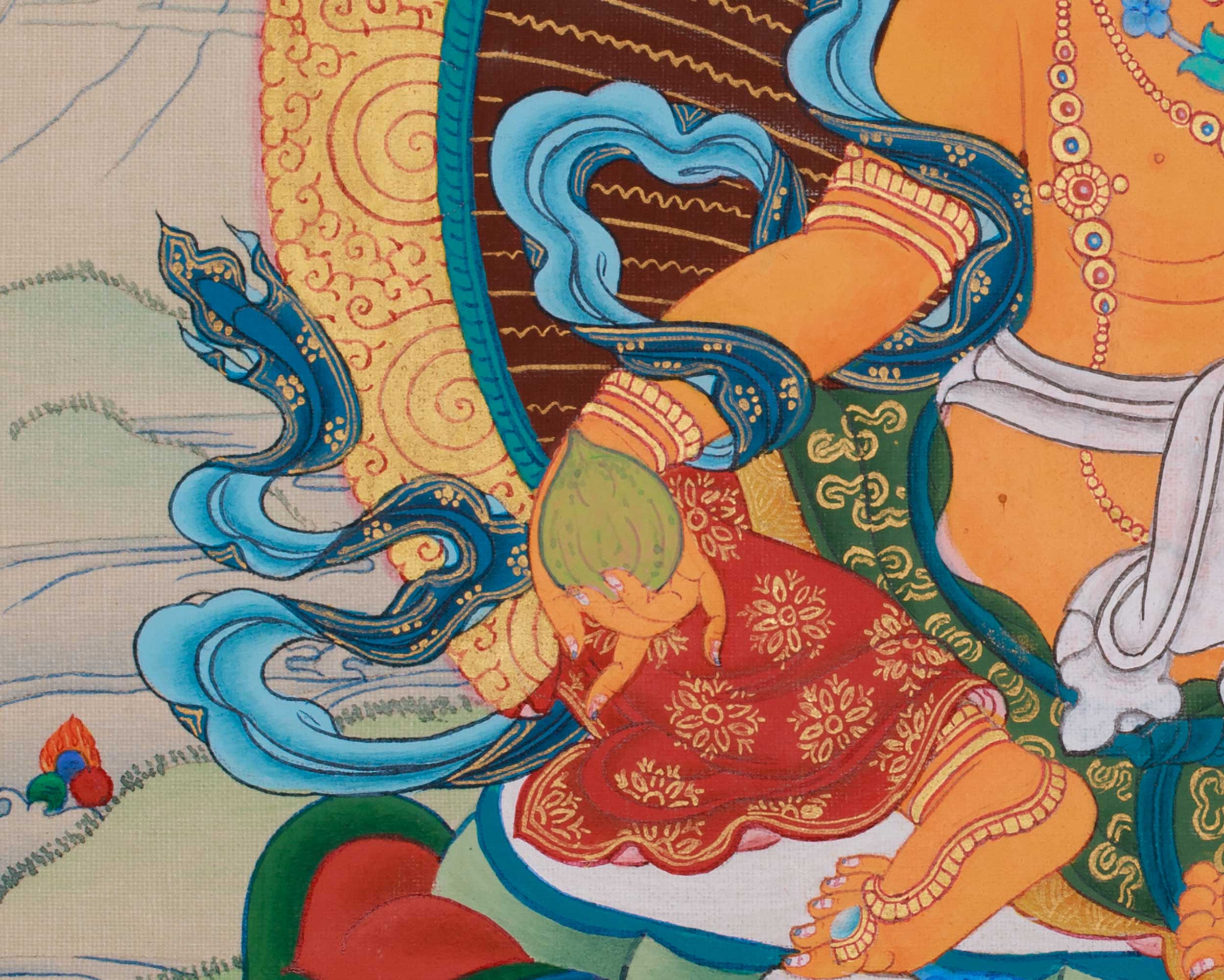 Traditional Yellow Dzambhala | The Wealth Buddha of Protection and Generosity