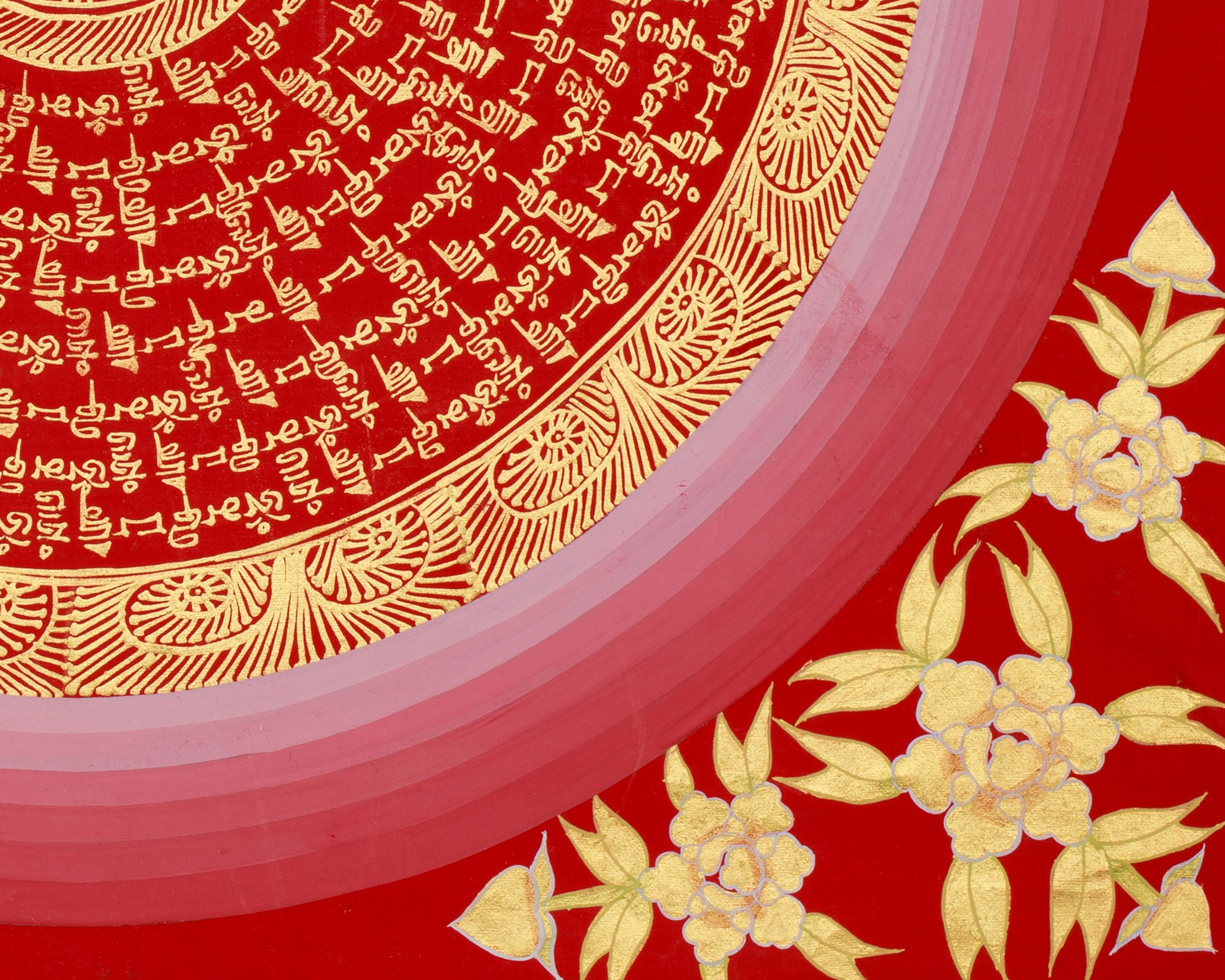 Thangka of Mantra Mandala | Tibetan Sacred Art of Compassion & Clarity