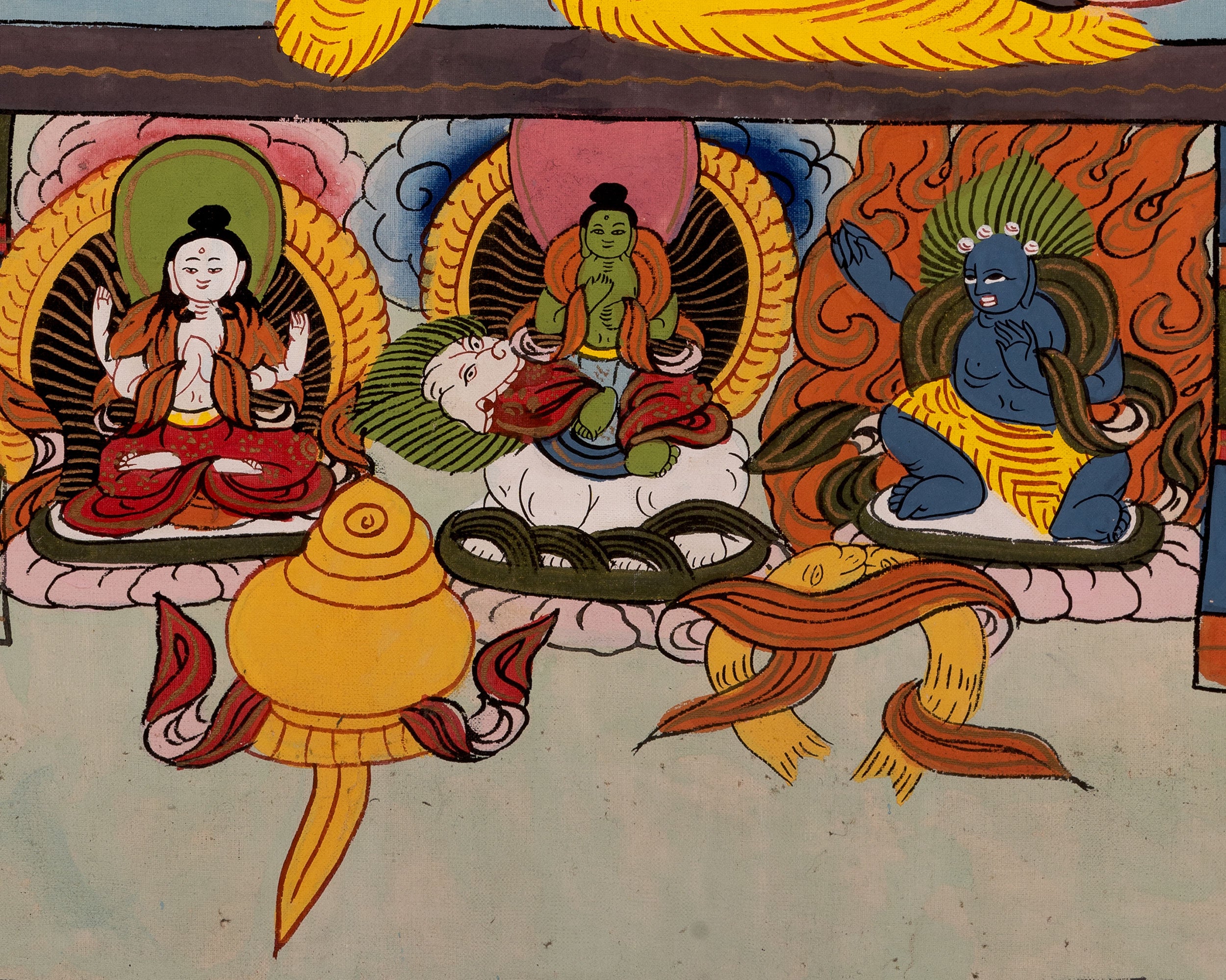 30+ Years Old Wheel Of Life Thangka | Vintage Traditional Art | Wall Decors