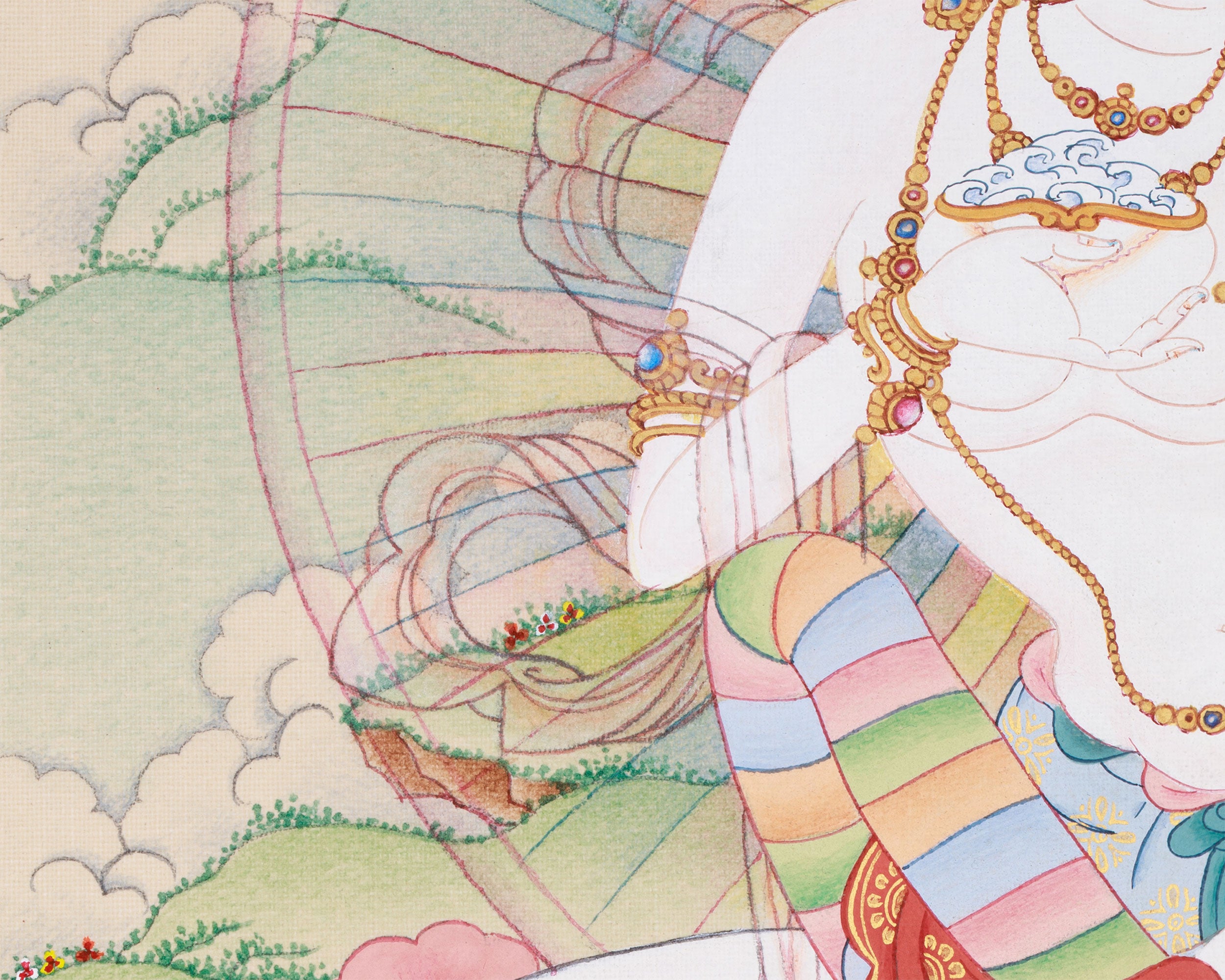 Hand-Painted Sukha Siddhi Painting | The Dakini of Blissful Wisdom and Spiritual Transformation