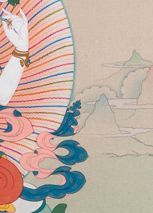 Chenresig with Vajrapani and Manjushri Thangka Print