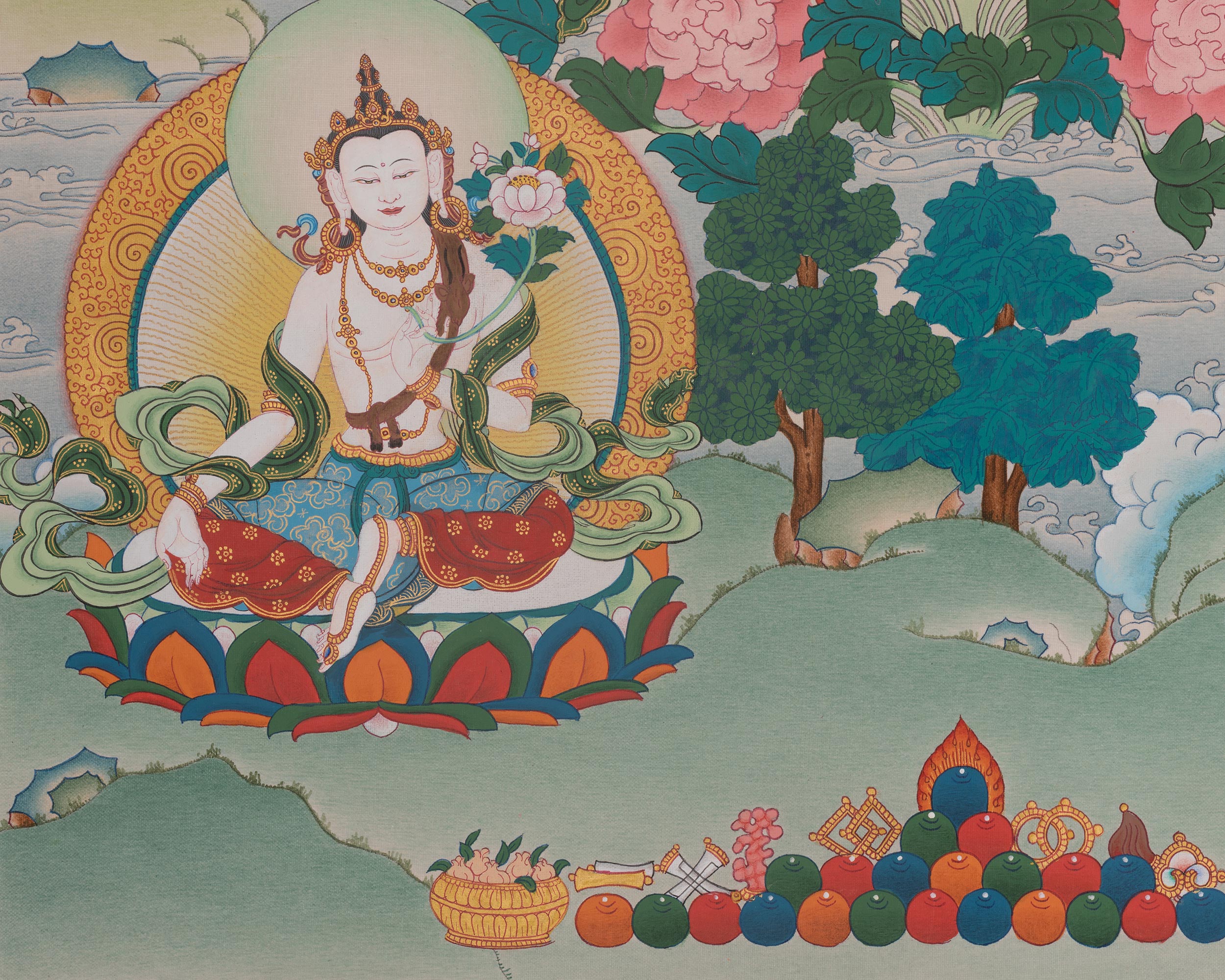 Manjushri Tibetan Artwork | Sword of Wisdom | Bodhisattva Deity