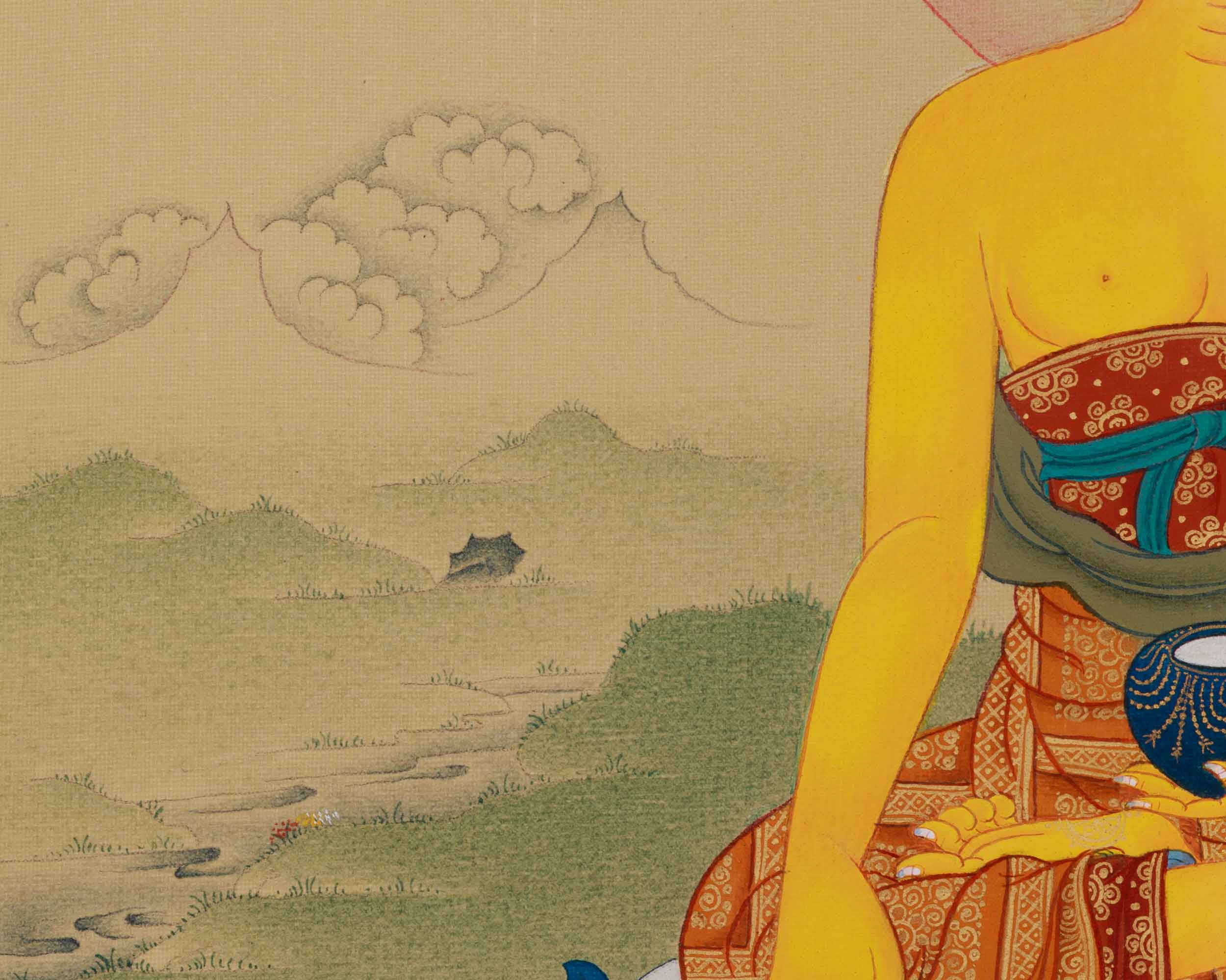 Traditional Thangka Of Shakyamuni Buddha | Buddhist Tibetan Art