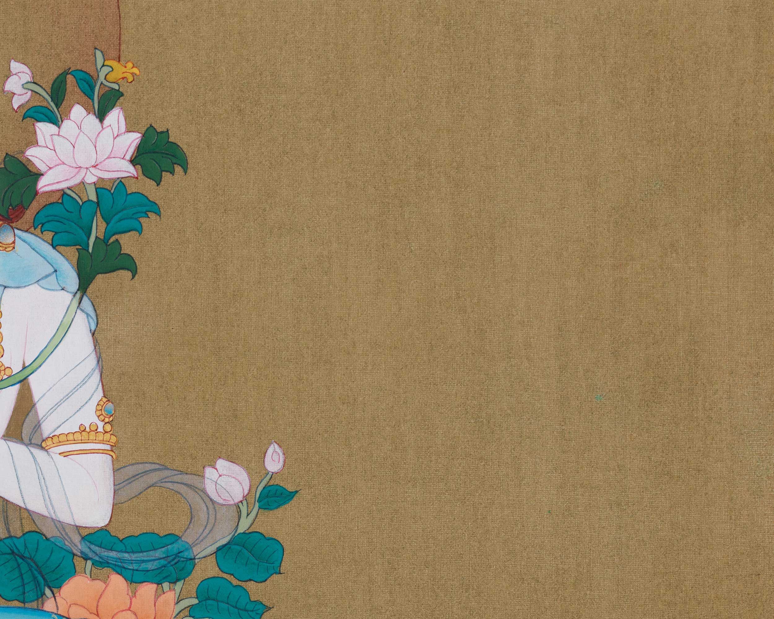 Traditional White Tara Painting | Goddess of Longevity and Healing