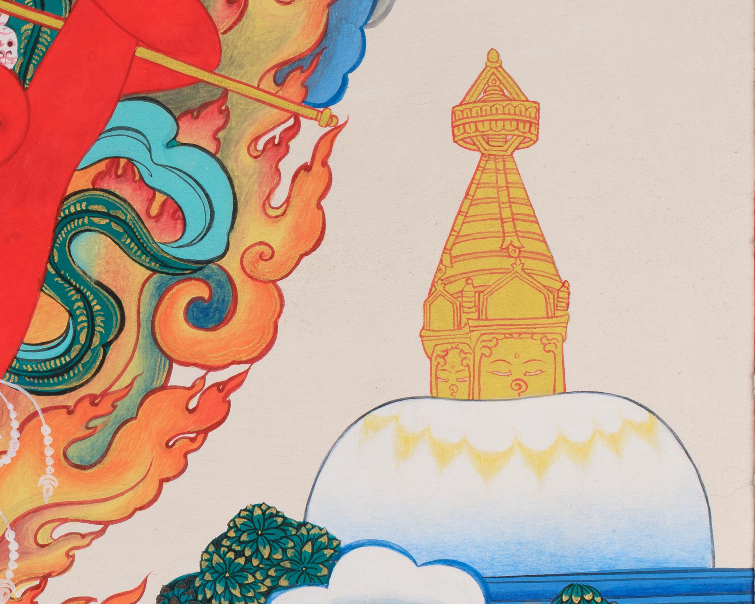 Tibetan Vajrayogini Thangka Art | Sacred Deities, Manjushri & Green Tara for Enlightenment & Protection