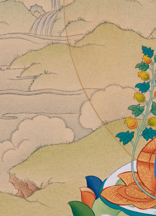 Hand-Painted Bhaisajyaguru Painting | Tibetan Buddha of Healing