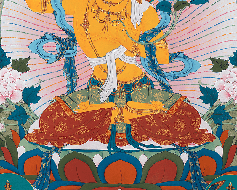 5 Manjushri Thangka as a Symbol of Wisdom | Bodhisattva Art  | Traditional Wall Hanging Decor