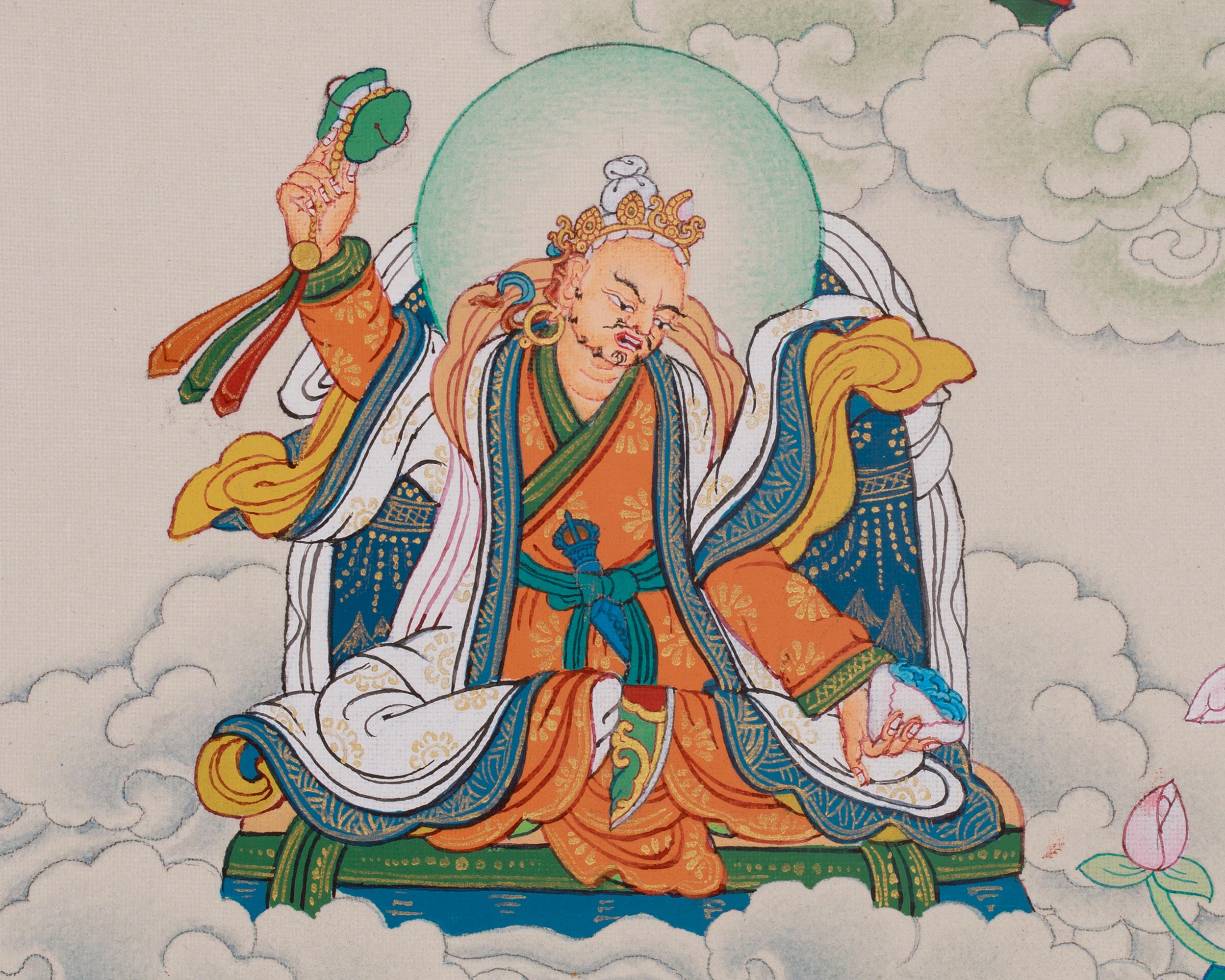 Vajrayana Guru Rinpoche Artwork | Sacred Padmasambhava Thangka Painting