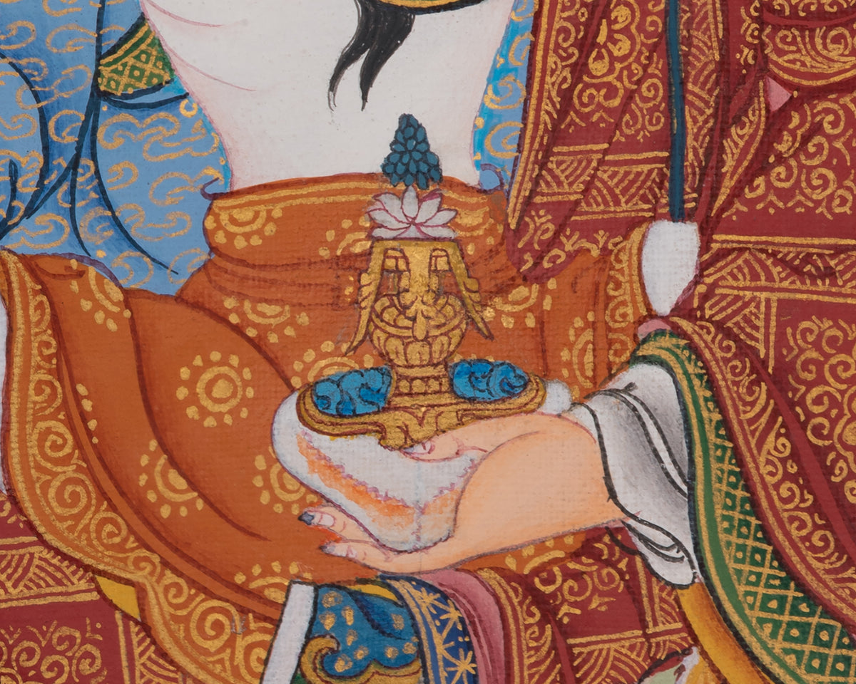 Traditional Art Of Guru Rinpoche With Consort | Representation of Spiritual Transformation and Wisdom