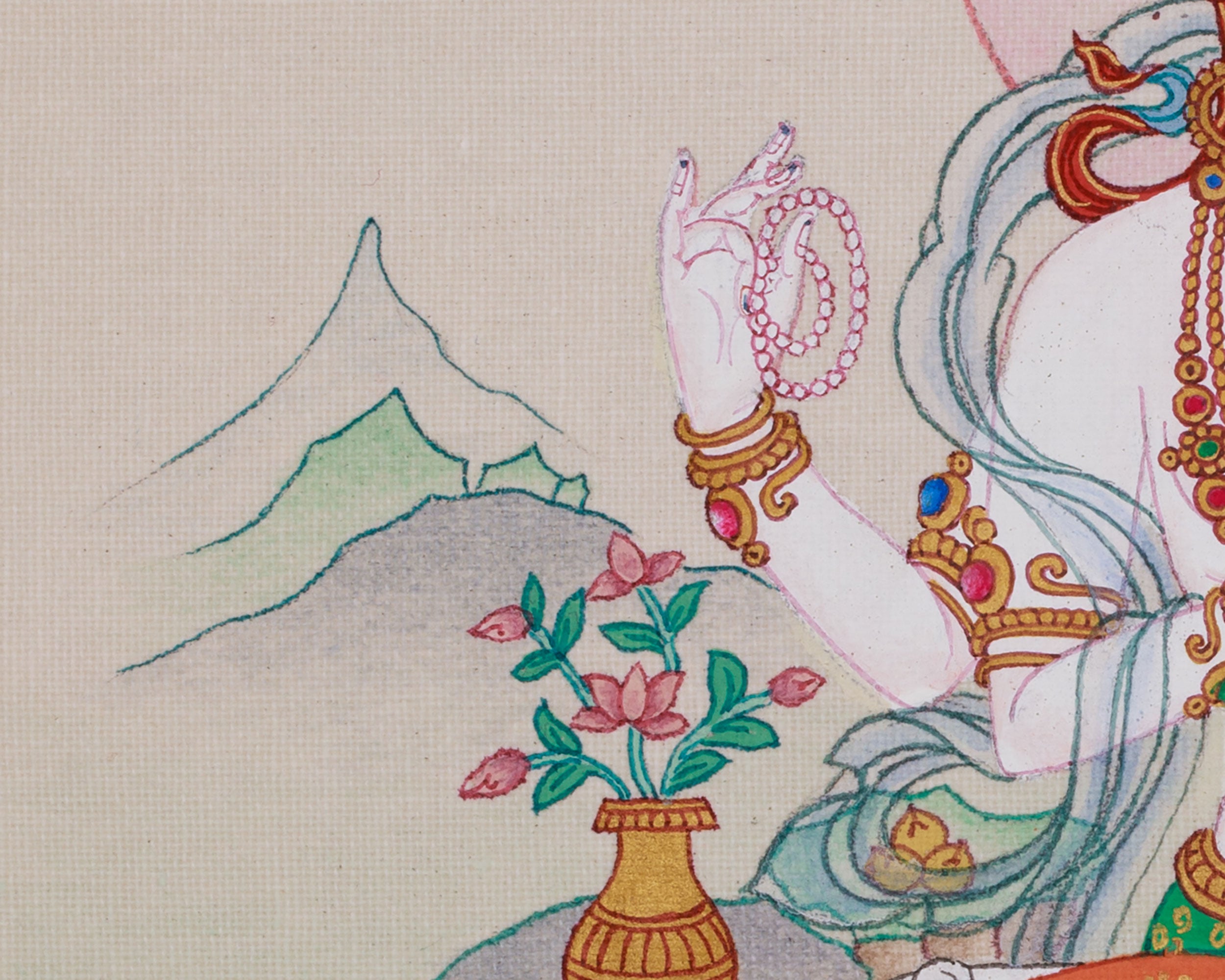 Bodhisattva Avalokiteshvara Artwork | Four Armed Chenrezig | Tibetan Buddhism