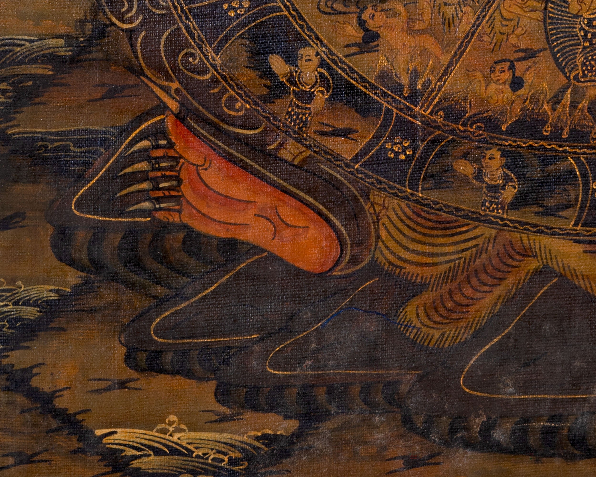 Oil Varnished Wheel Of Life | Traditional Buddhist Thangka | Wall Decors