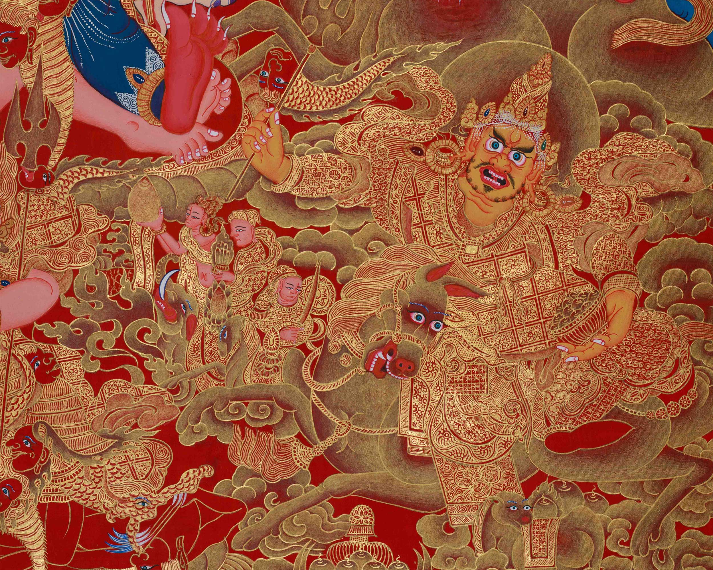 Fierce Six Armed Mahakala Print | Wrathful Protector Deity of Vajrayana Buddhism