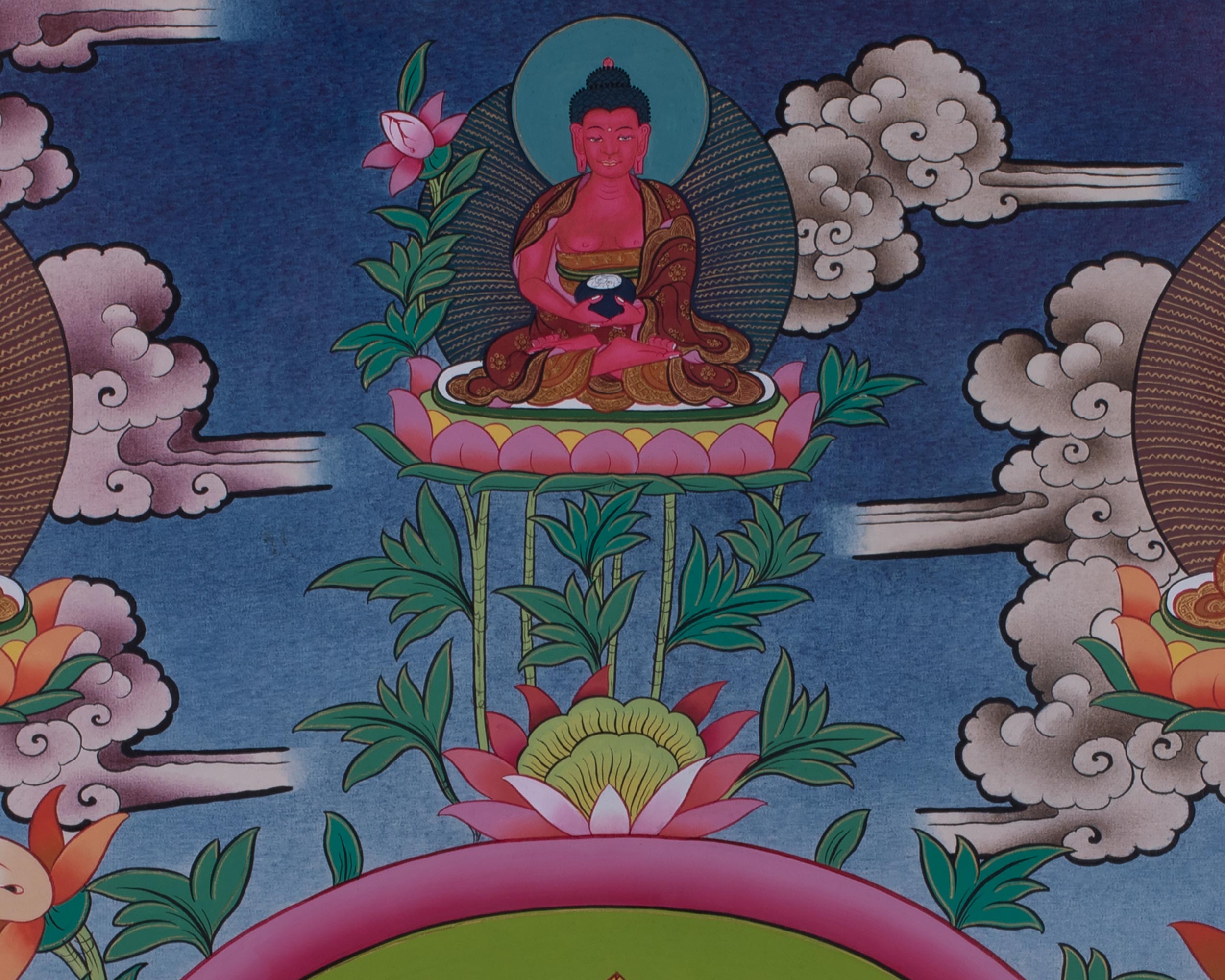 Large 60-Inch Chenrezig Thangka | Four-Armed Avalokiteshvara