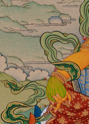Powerful Wealth Deity, Jambhala | Thangka Painting for Prosperity