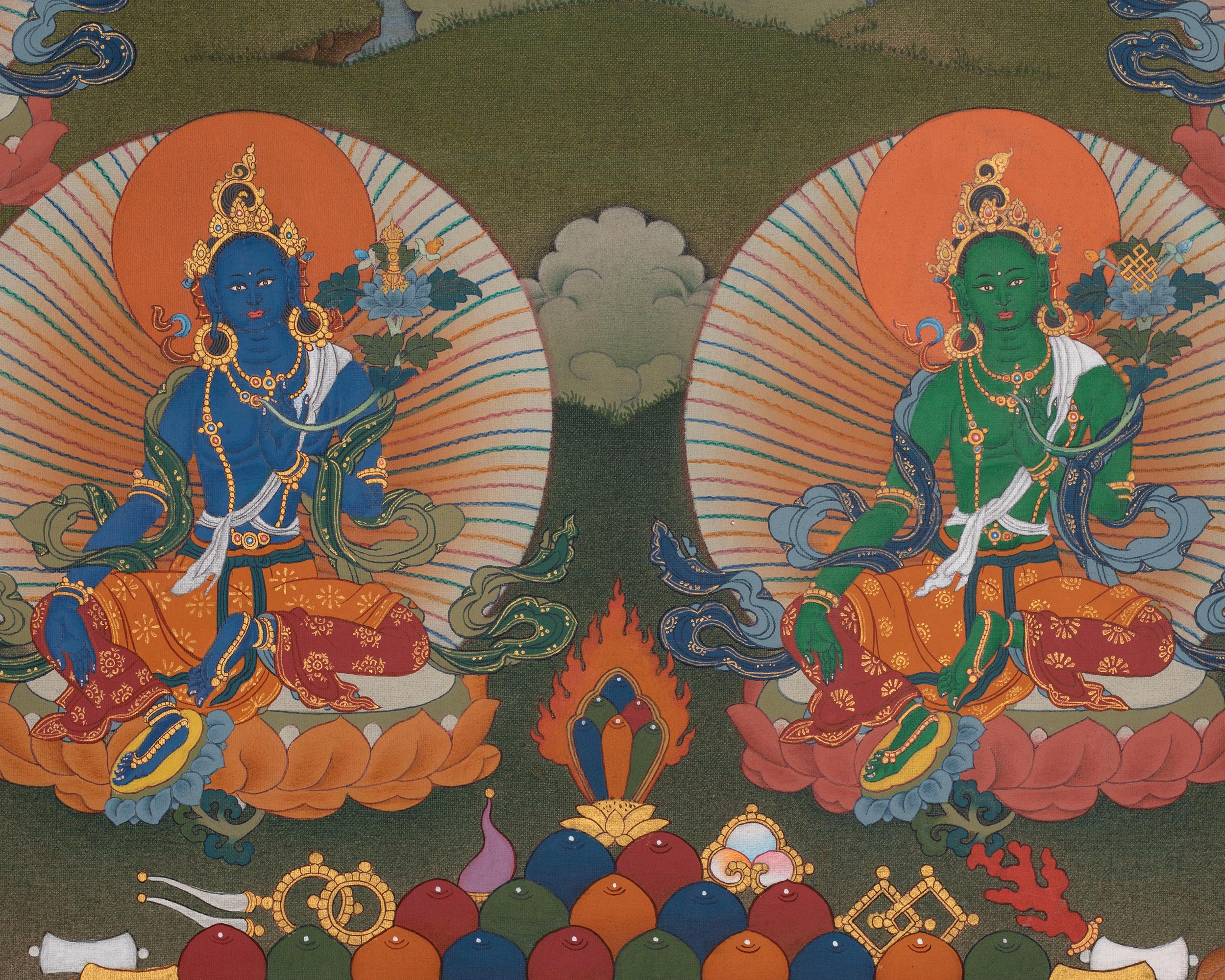 21 Tara Healing Artwork | Tara Manifestation Sacred Thangka | Compassionate Goddess