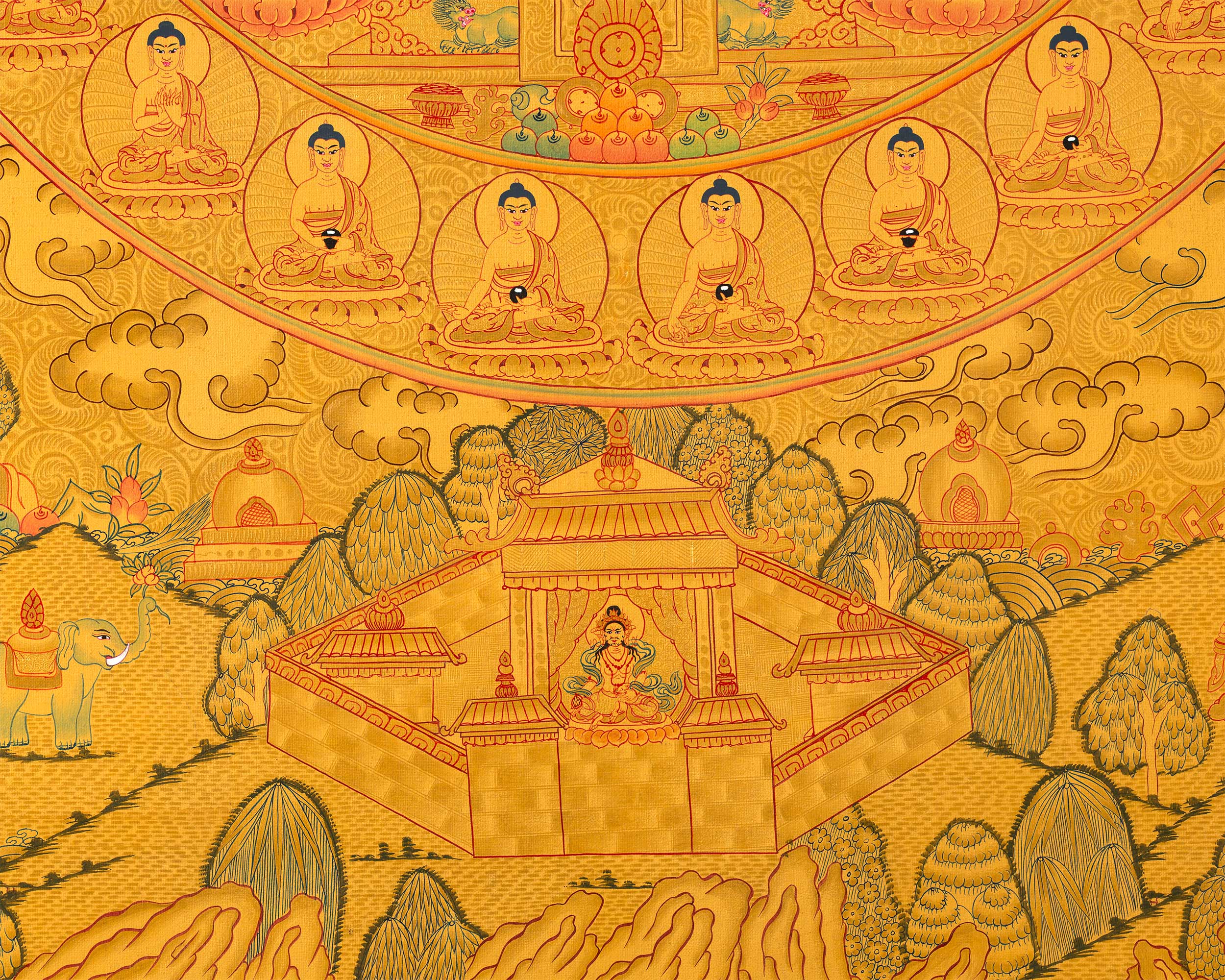 Full 24k Gold Style 35 Buddhas of Confession | Fine Quality | Buddhist Art