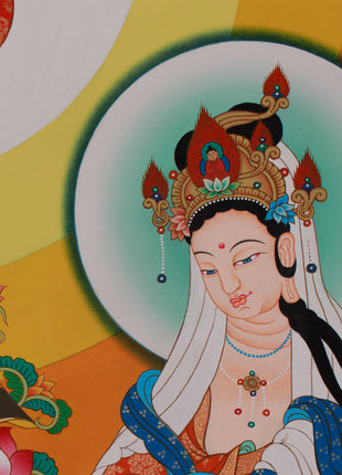 Divine Standing Buddha Thangka | Embodying Peace and Spiritual Wisdom