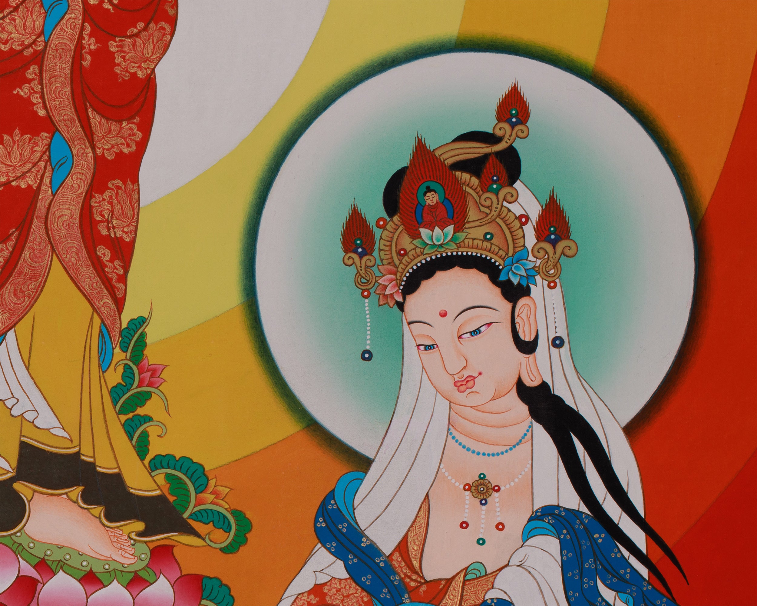 Divine Standing Buddha Thangka | Embodying Peace and Spiritual Wisdom