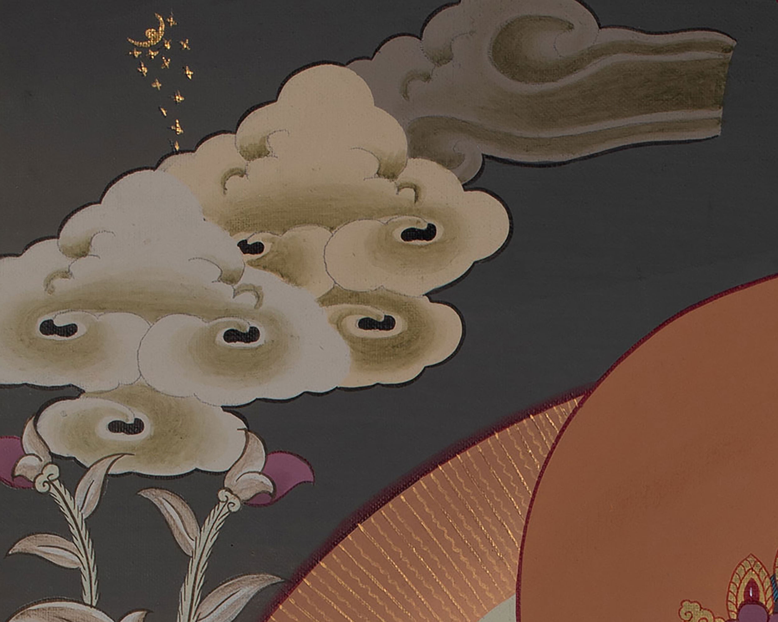 Four-Armed Compassionate Chenrezig Thangka | Hand-Painted Compassion Deity Art