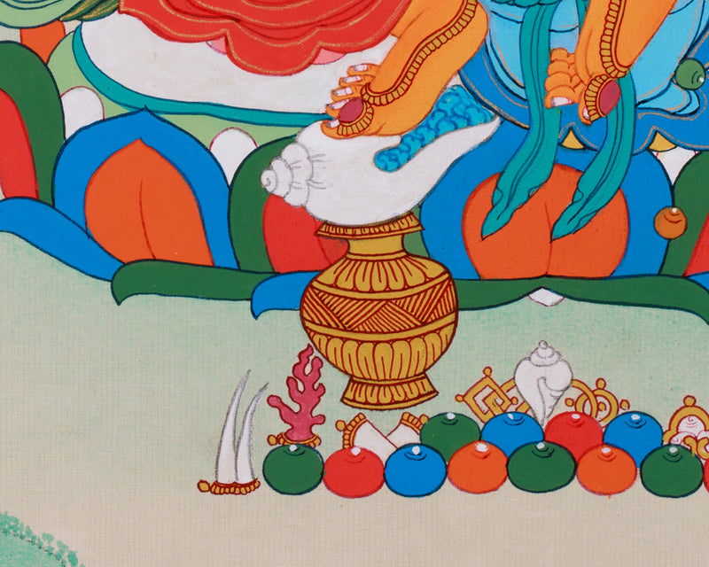 Yellow Dzambhala, The Wealth Deity Thangka