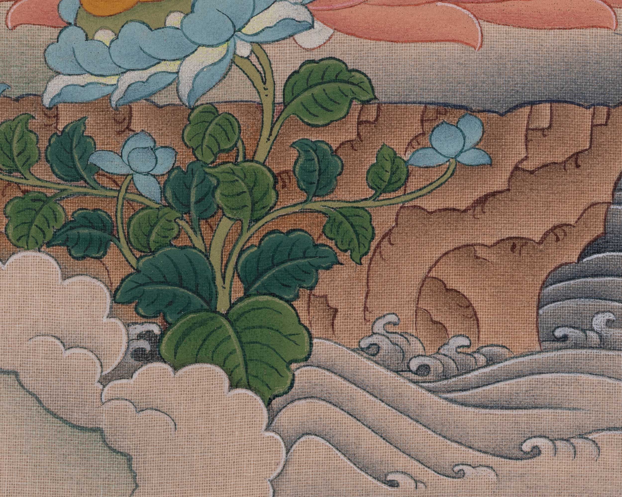 Green Tara Female Buddha Thangka | Mother of Liberation | Embodies Swift, And Active Compassion