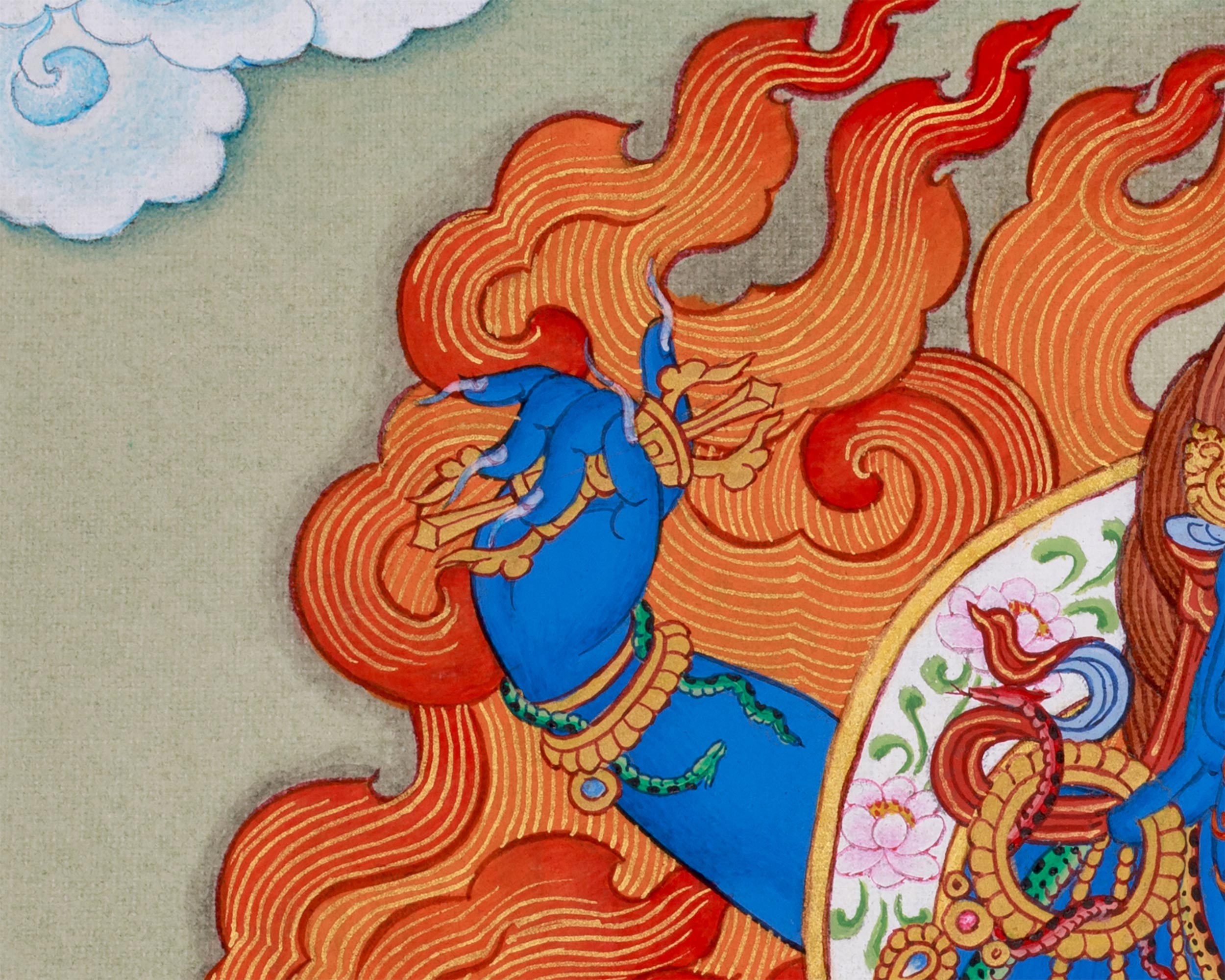 Vajrapani, The Fierce Deity Thangka