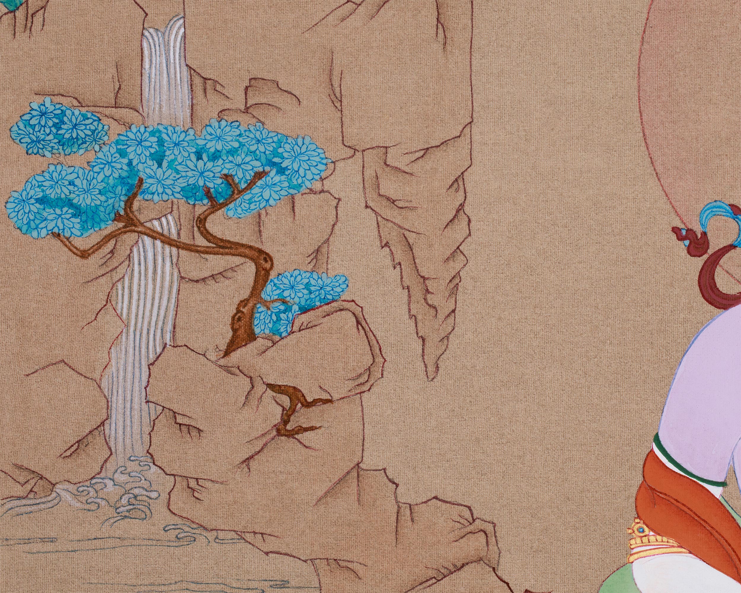 Beautiful Goddess Saraswati Thangka | Divine Embodiment of Learning & Music