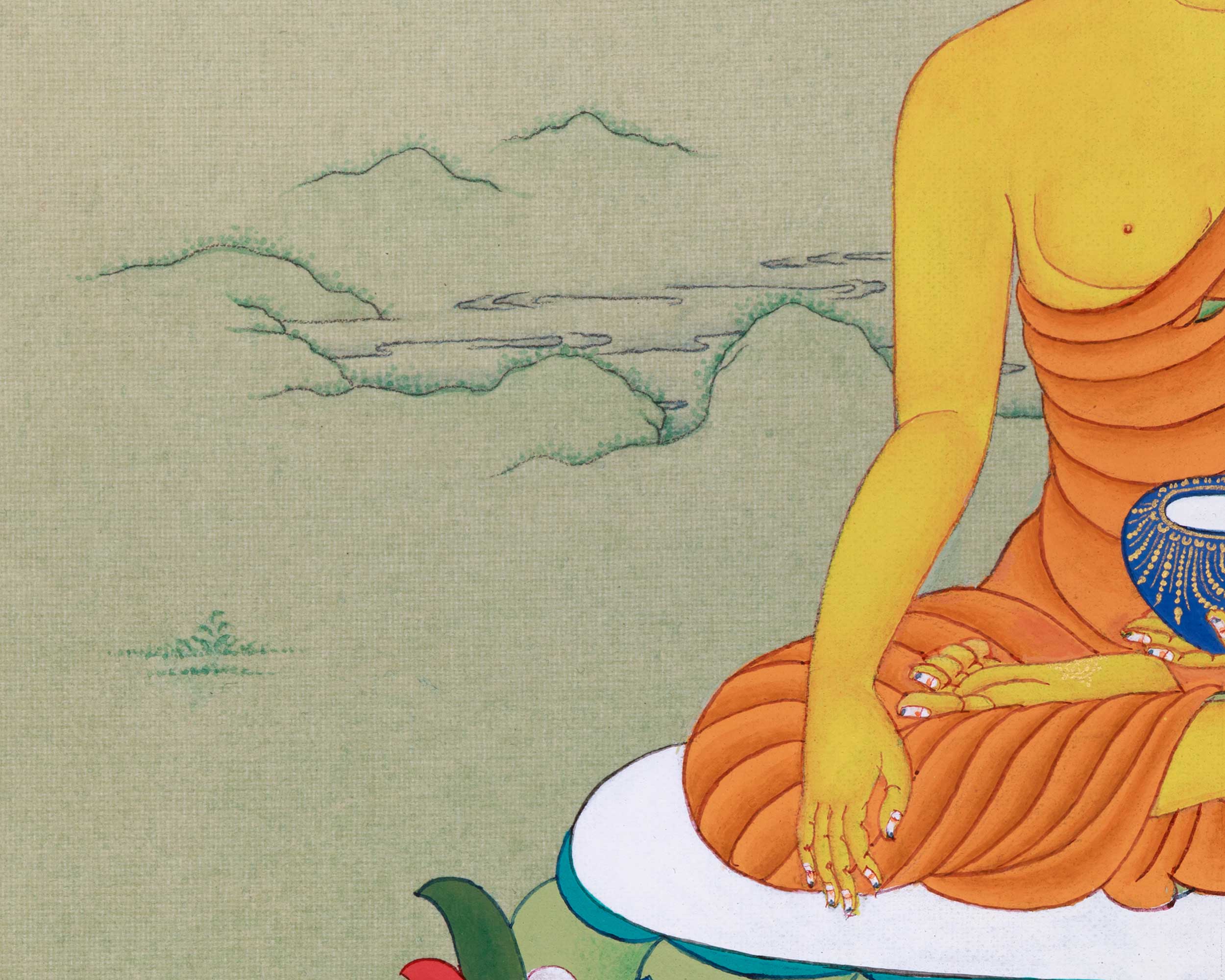 Buddha Shakyamuni Thangka, Handmade Art