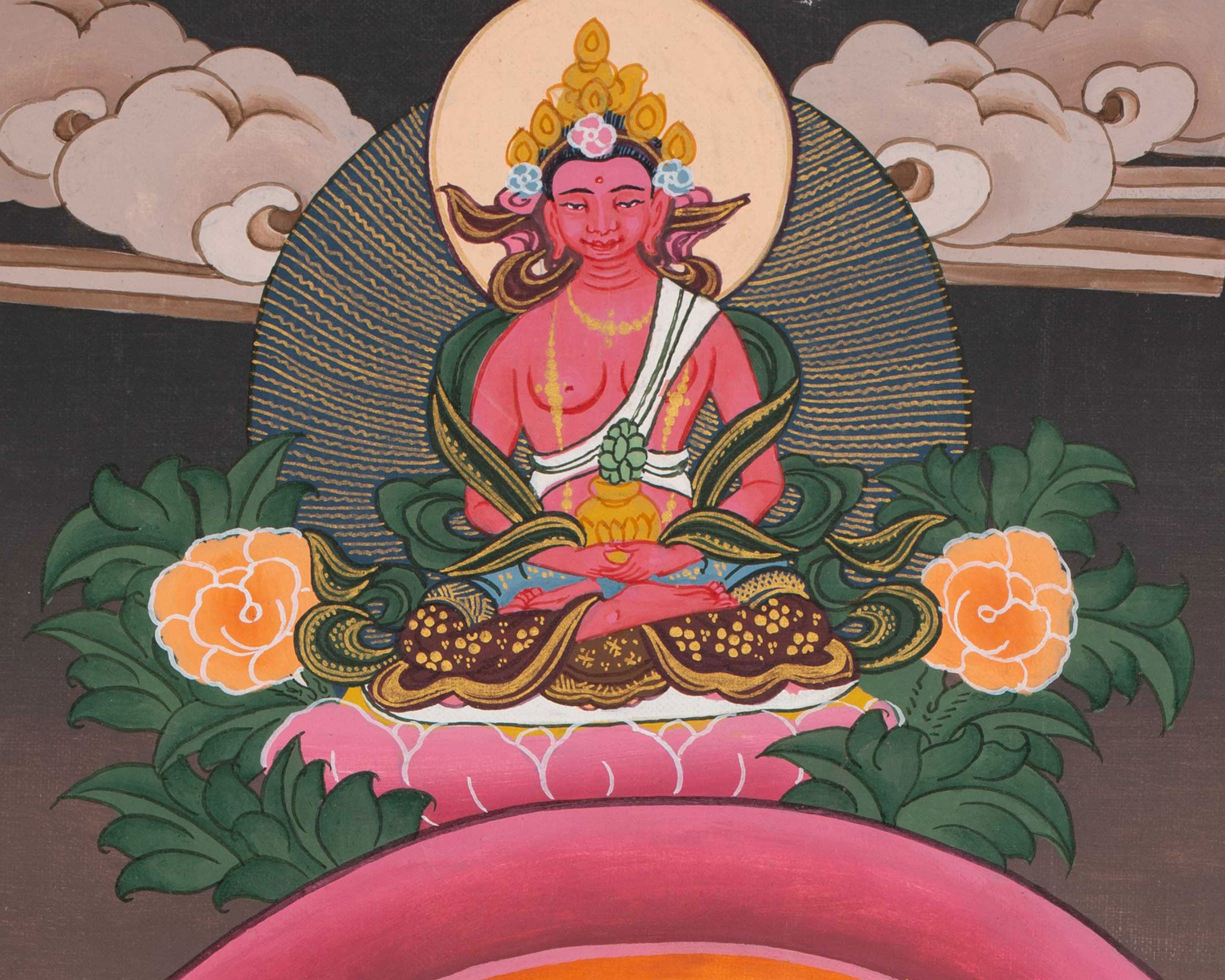 Tibetan Buddhist Goddess White Tara Thangka | Healing Deity and Protector of Life