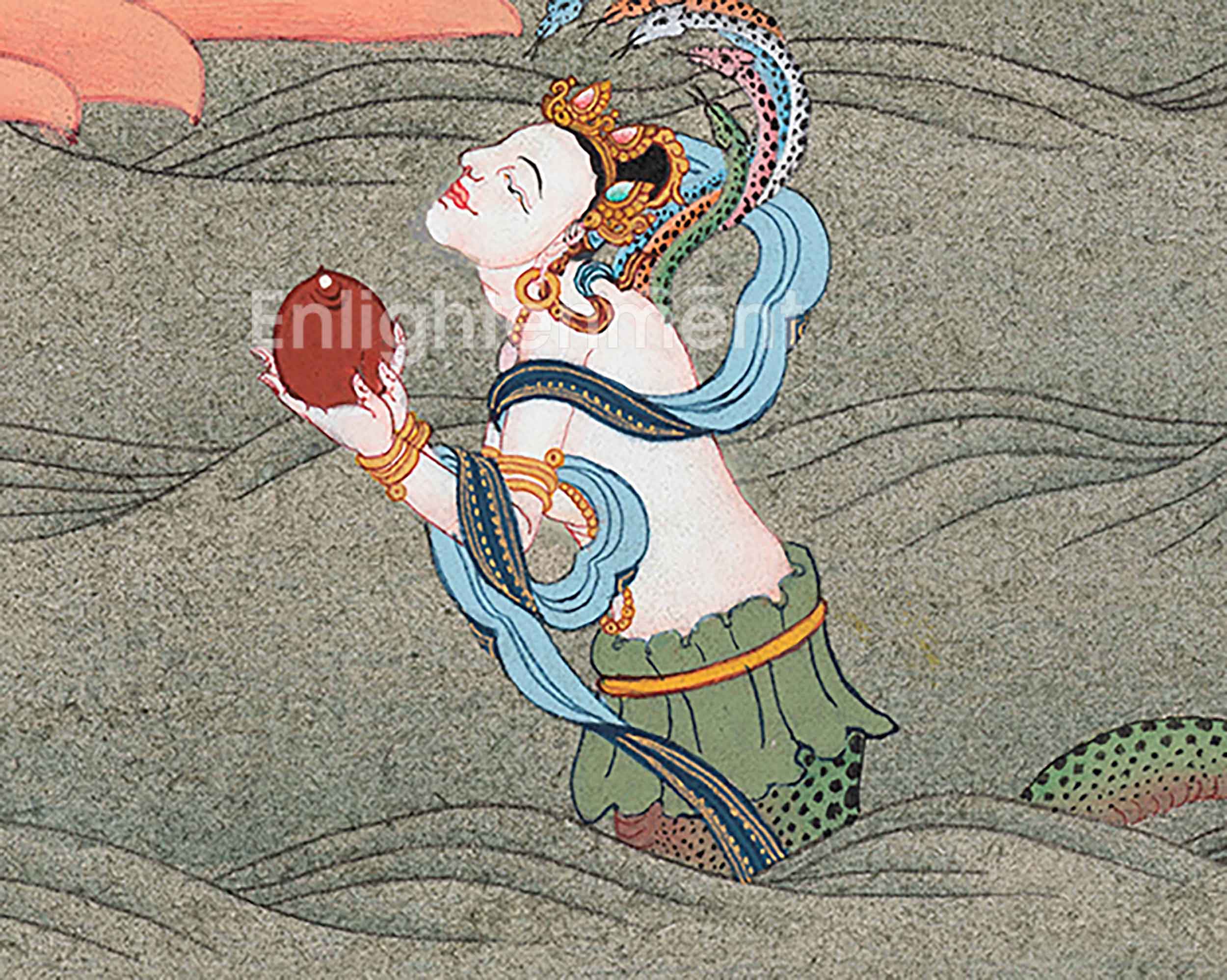 Tibetan Buddhism Manjushree Artwork | Hand Painted Sacred Thangka Painting