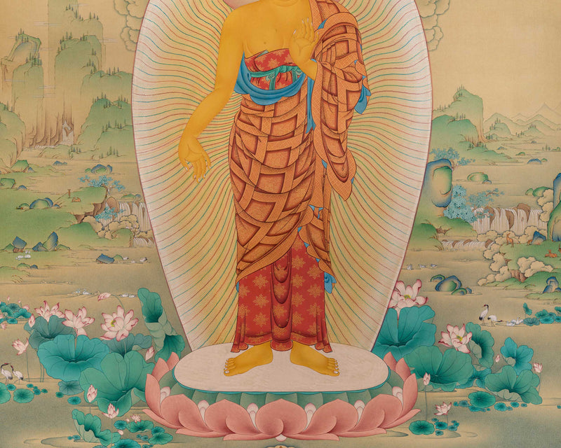 Trinity of Enlightenment: Shakyamuni Buddha, Green Tara, Avalokiteshvara |  Exclusive Karma Gadri Art Prints