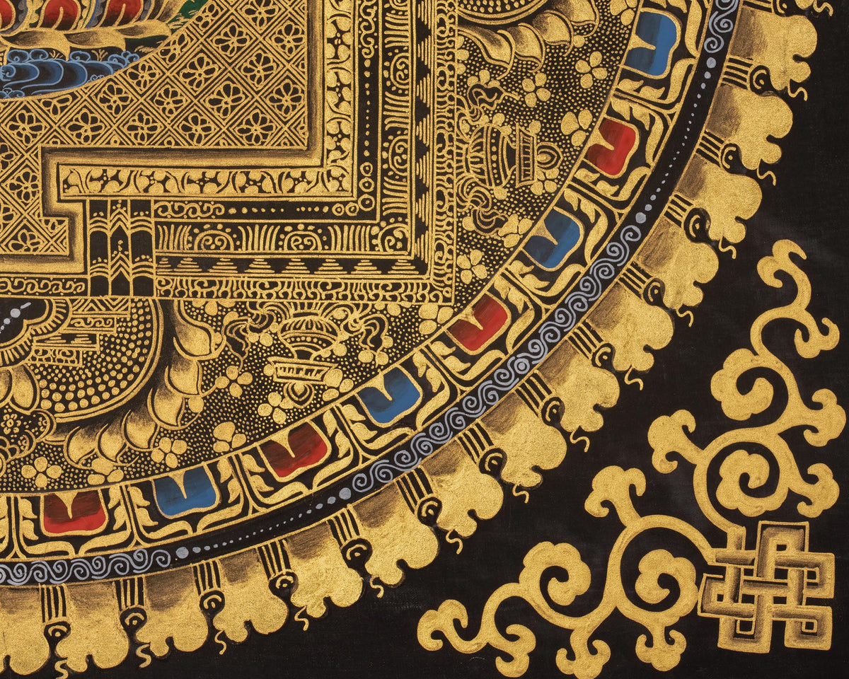 Buddha Mandala Vajrayana Art | Hand-painted Buddhist Thangka | Wall Hanging