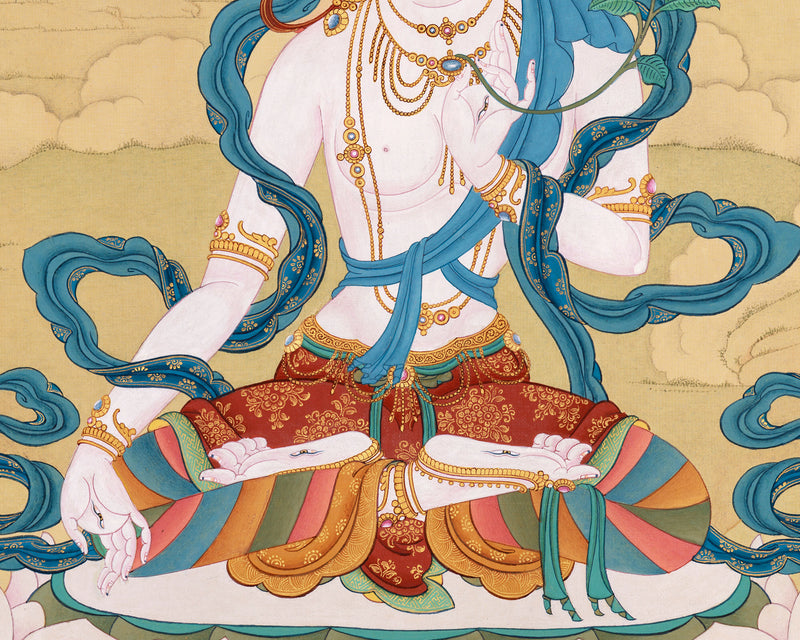 White Tara Meditation Art | Tibetan Buddhist Goddess of Healing & Compassion