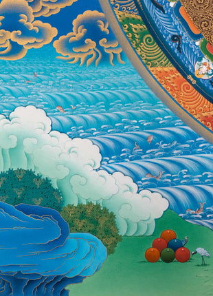 Chenresig Mandala Thangka Print | Traditional Tibetan Mandala Artwork | Meditation Art